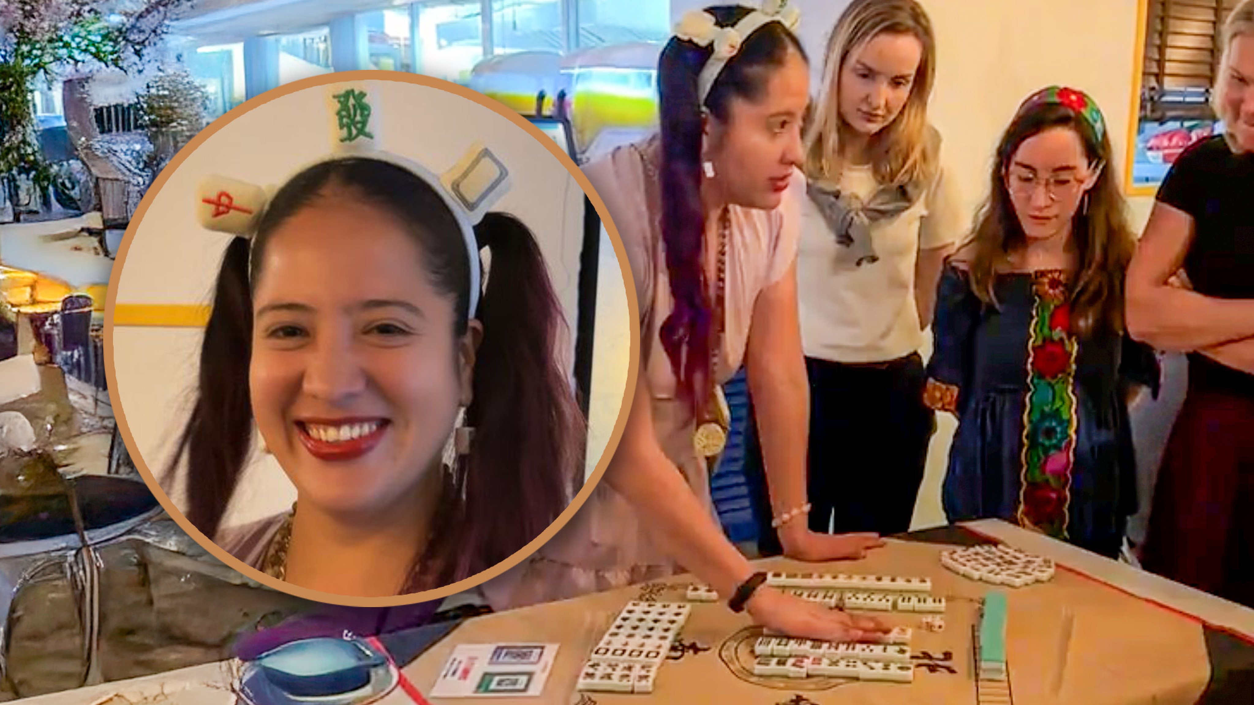 A China-based woman from Mexico is teaching foreigners in Shanghai how to play mahjong. Photo: SCMP composite/163.com