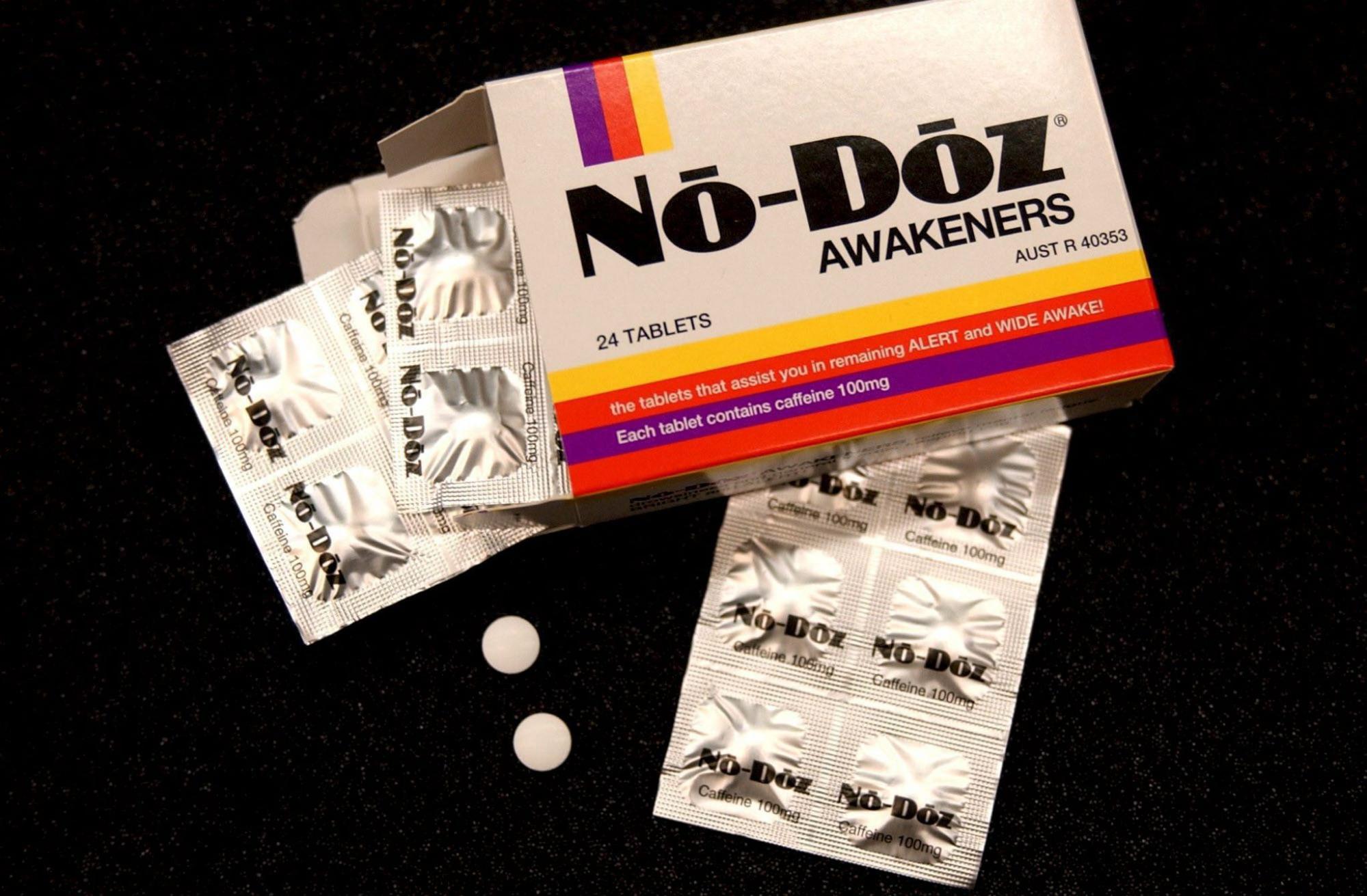 A packet of No-Doz caffeine tablets. Such tablets are used to treat migraines, and improve alertness or physical performance during exercise. Photo: EPA A packet of No-Doz caffeine tablets. Such tablets are used to treat migraines, and improve alertness or physical performance during exercise. Photo: EPA