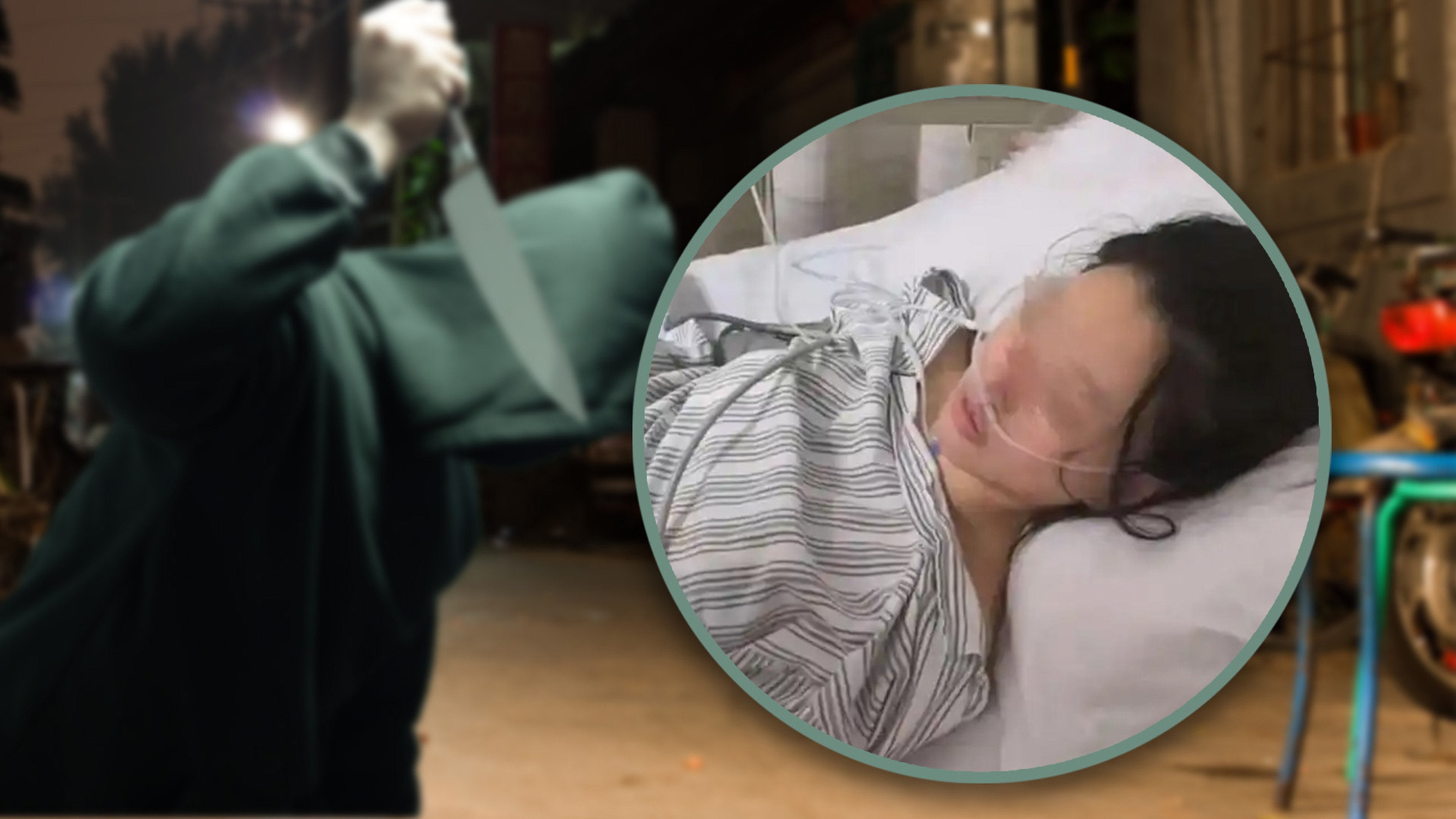 A woman in China survived being stabbed 22 times in a frenzied knife attack thanks to her breast implants. Photo: SCMP composite/Shutterstock/Baidu