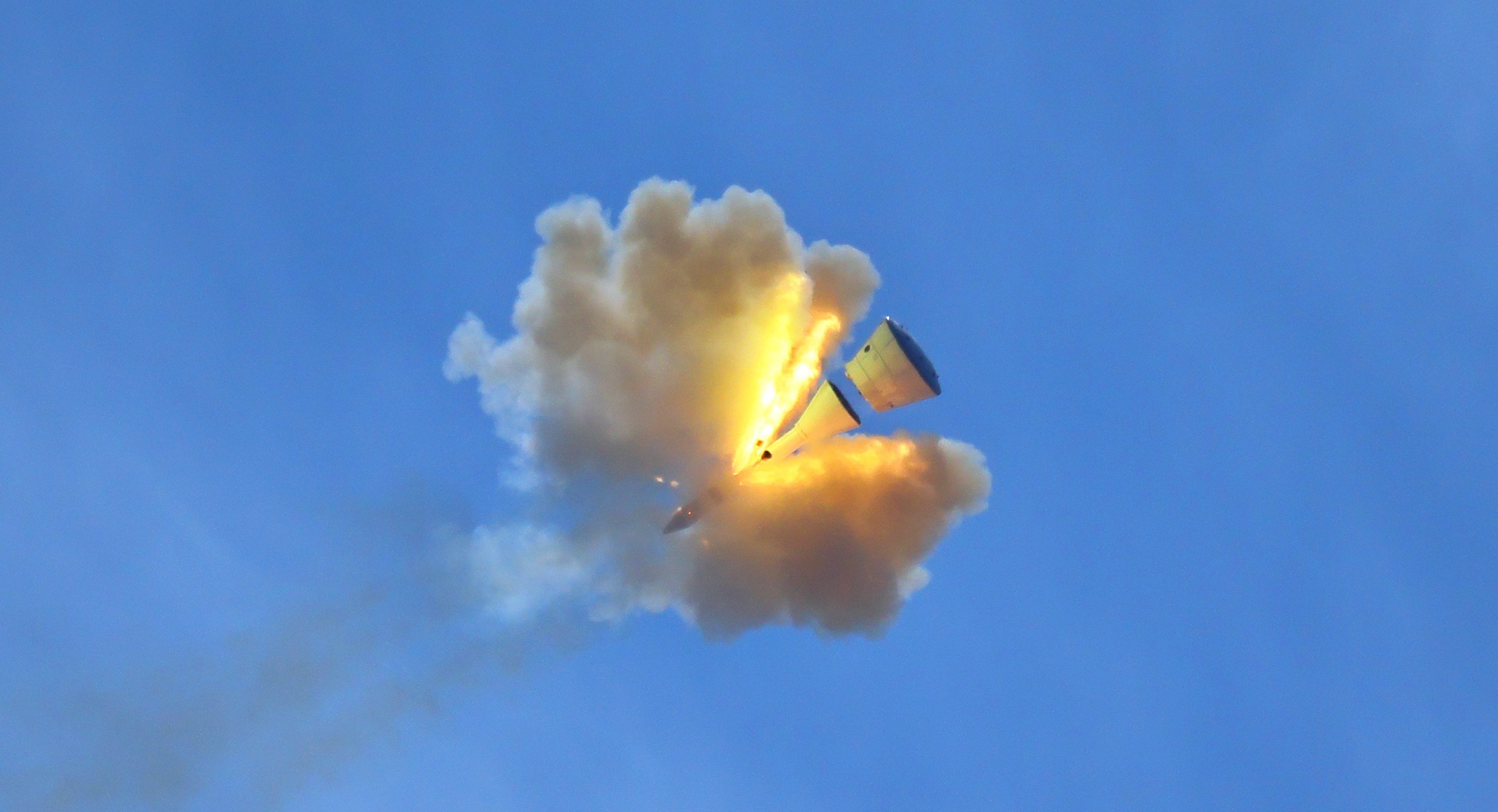 An image from June 17 escape flight test shows China’s new-generation manned spacecraft Mengzhou. China said the successful test was an important step forward in its manned lunar exploration programme. Photo: Xinhua