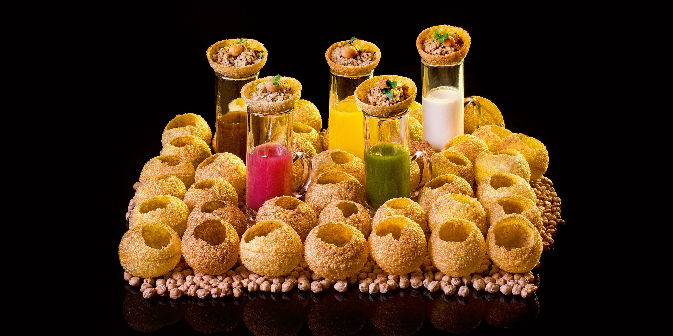 Indian Accent’s wholemeal and semolina puchkas; the New Delhi restaurant is collaborating with Hong Kong’s Chaat this weekend. Photo: Handout