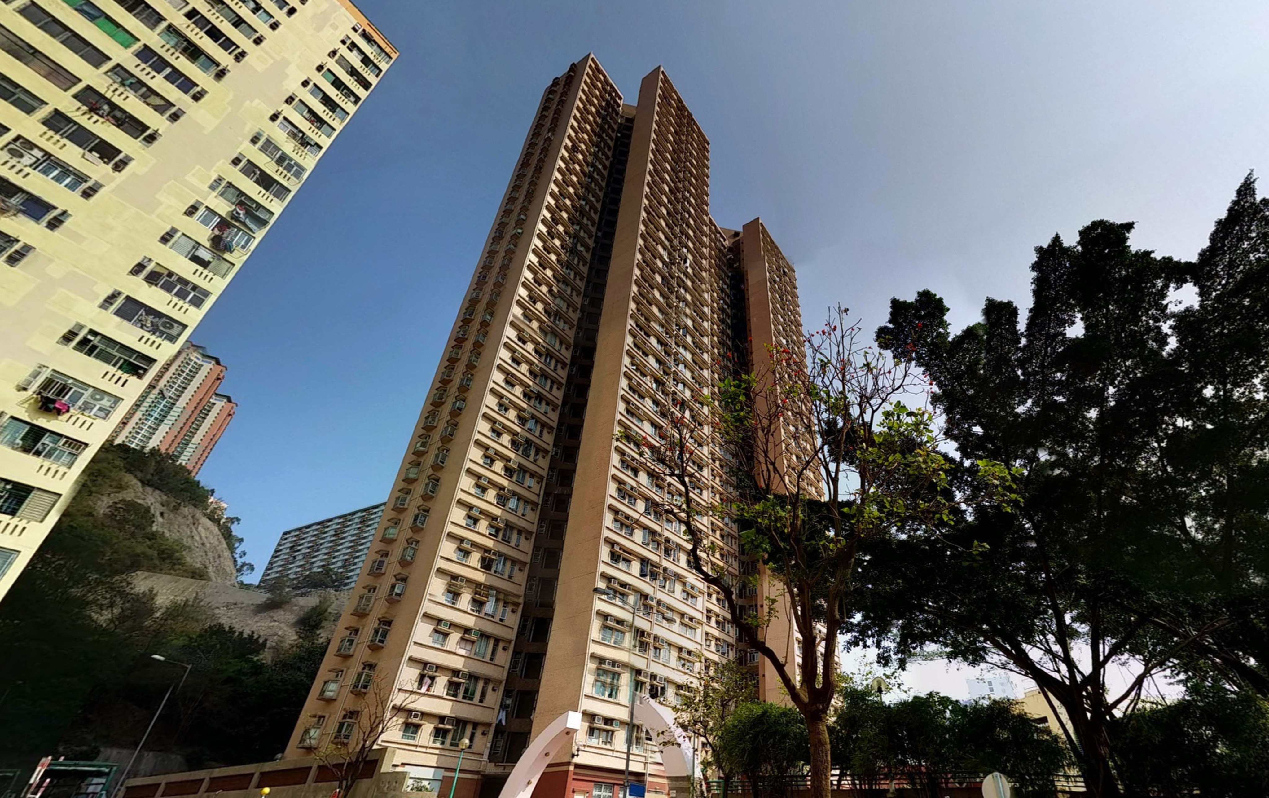 The attack took place at the family home in Yin Lai Court in Kwai Chung. Photo: Google Maps