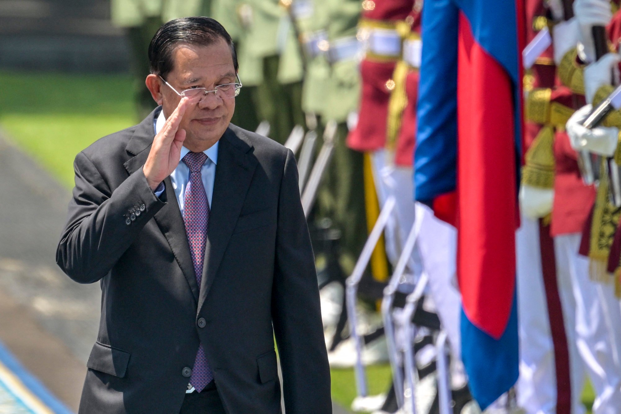Cambodian Senate President Hun Sen reviews honour guards during a welcome ceremony in Jakarta on May 5. The leaked audio between Paetongtarn and Hun Sen sheds light on how personal relationships are used in diplomacy across Southeast Asia, experts say. Photo: AFP Cambodian Senate President Hun Sen reviews honour guards during a welcome ceremony in Jakarta on May 5. The leaked audio between Paetongtarn and Hun Sen sheds light on how personal relationships are used in diplomacy across Southeast Asia, experts say. Photo: AFP