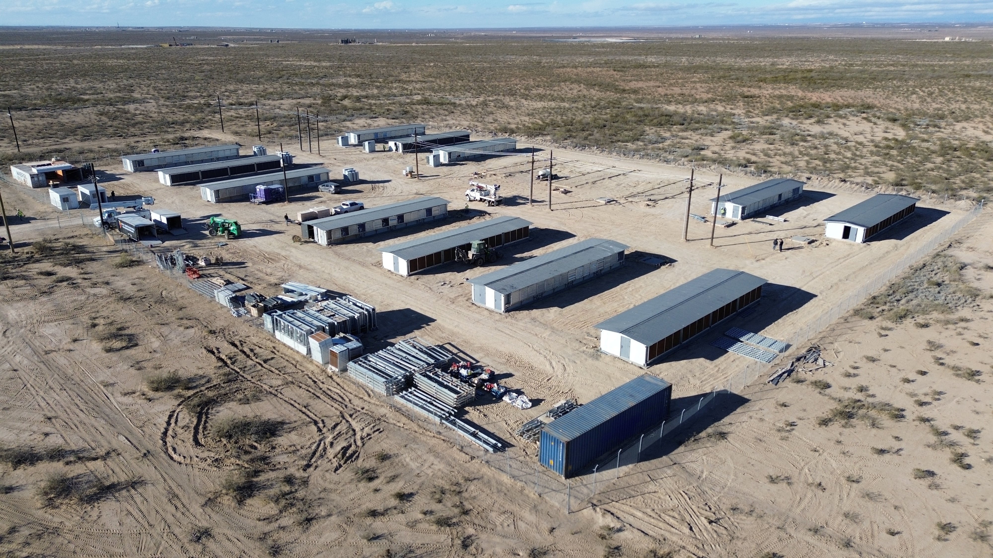 Canaan’s bitcoin-mining fleet in West Texas, US. Photo: Handout
