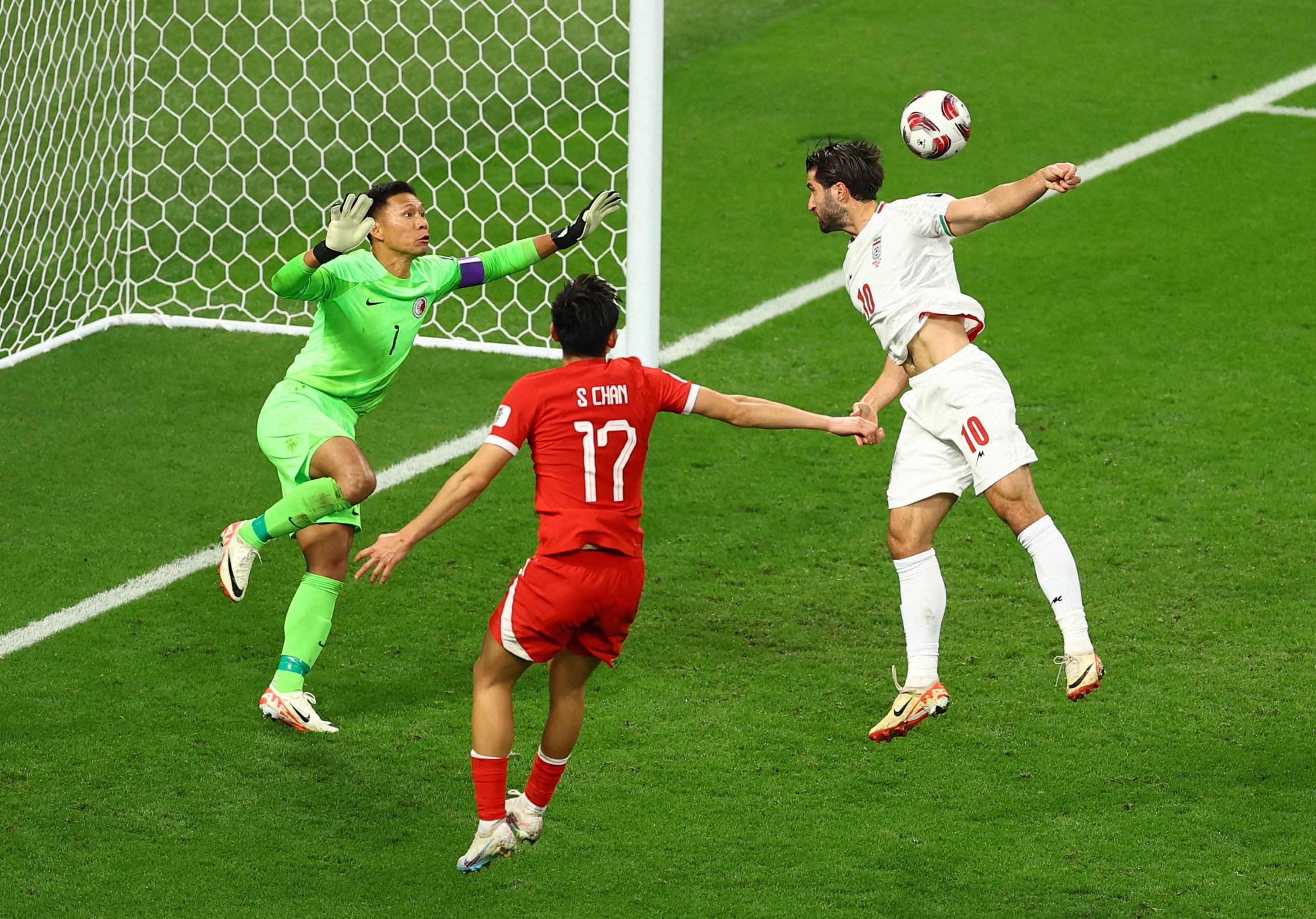 Yapp Hung-fai in action for Hong Kong during their Asian Cup finals clash with Iran in January 2024. Photo: Reuters