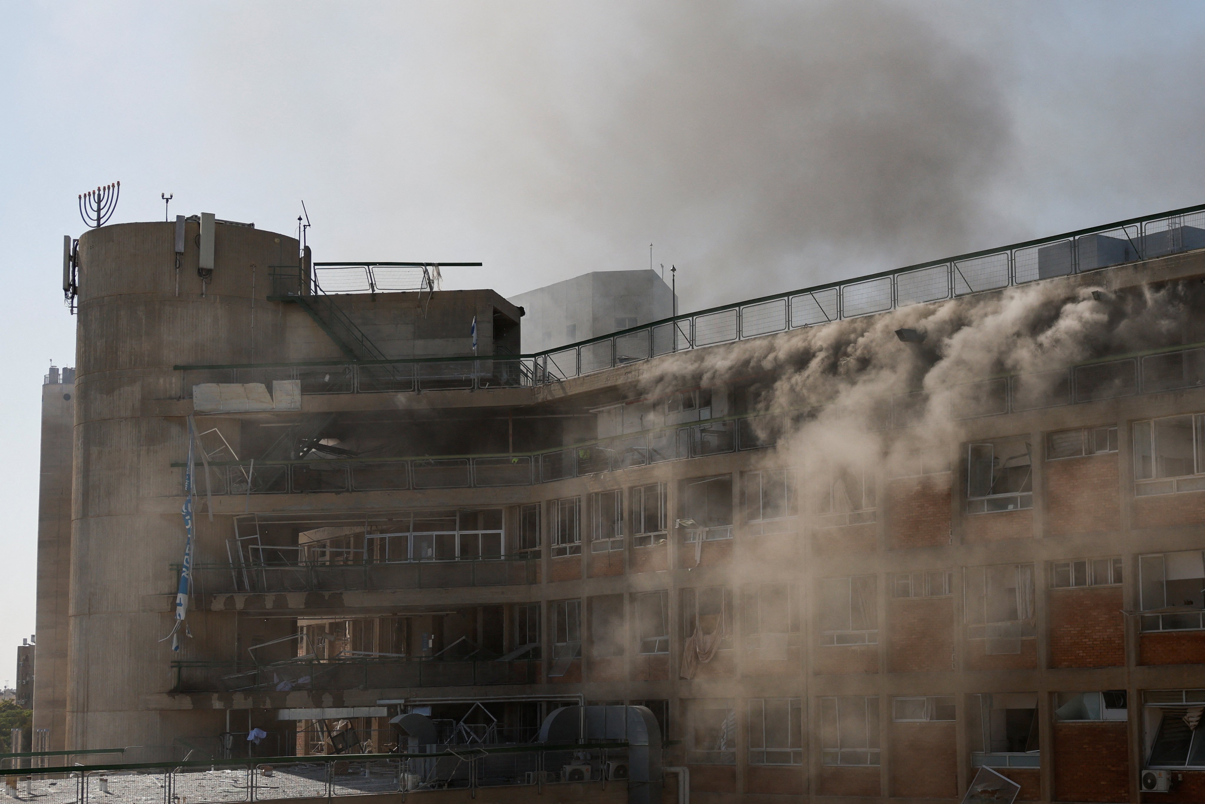 Soroka Medical Centre in Beersheba, Israel, following a missile strike. Photo: Reuters