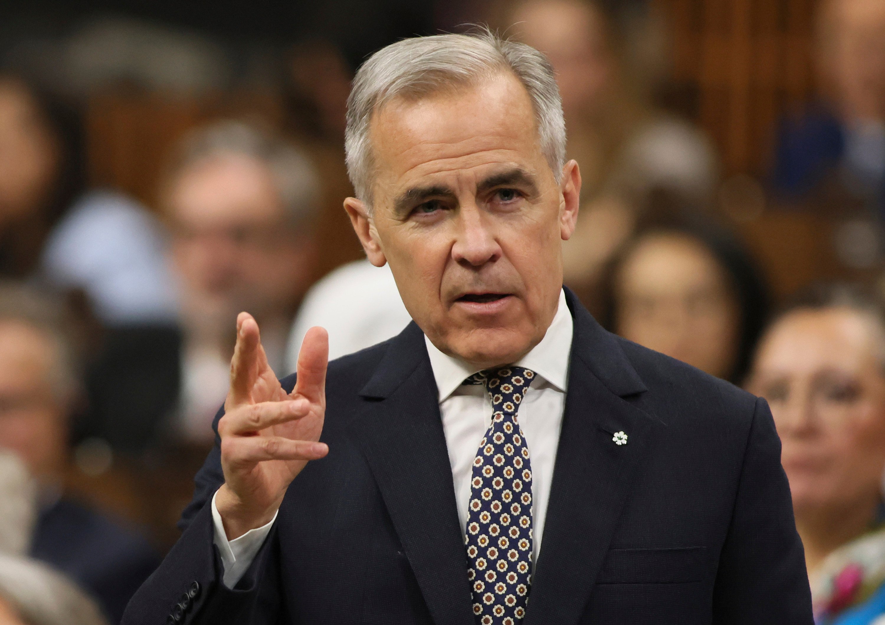 Canadian Prime Minister Mark Carney responds to a question in the House of Commons on Parliament Hill in Ottawa, Ontario, on Thursday. Photo: Canadian Press via AP