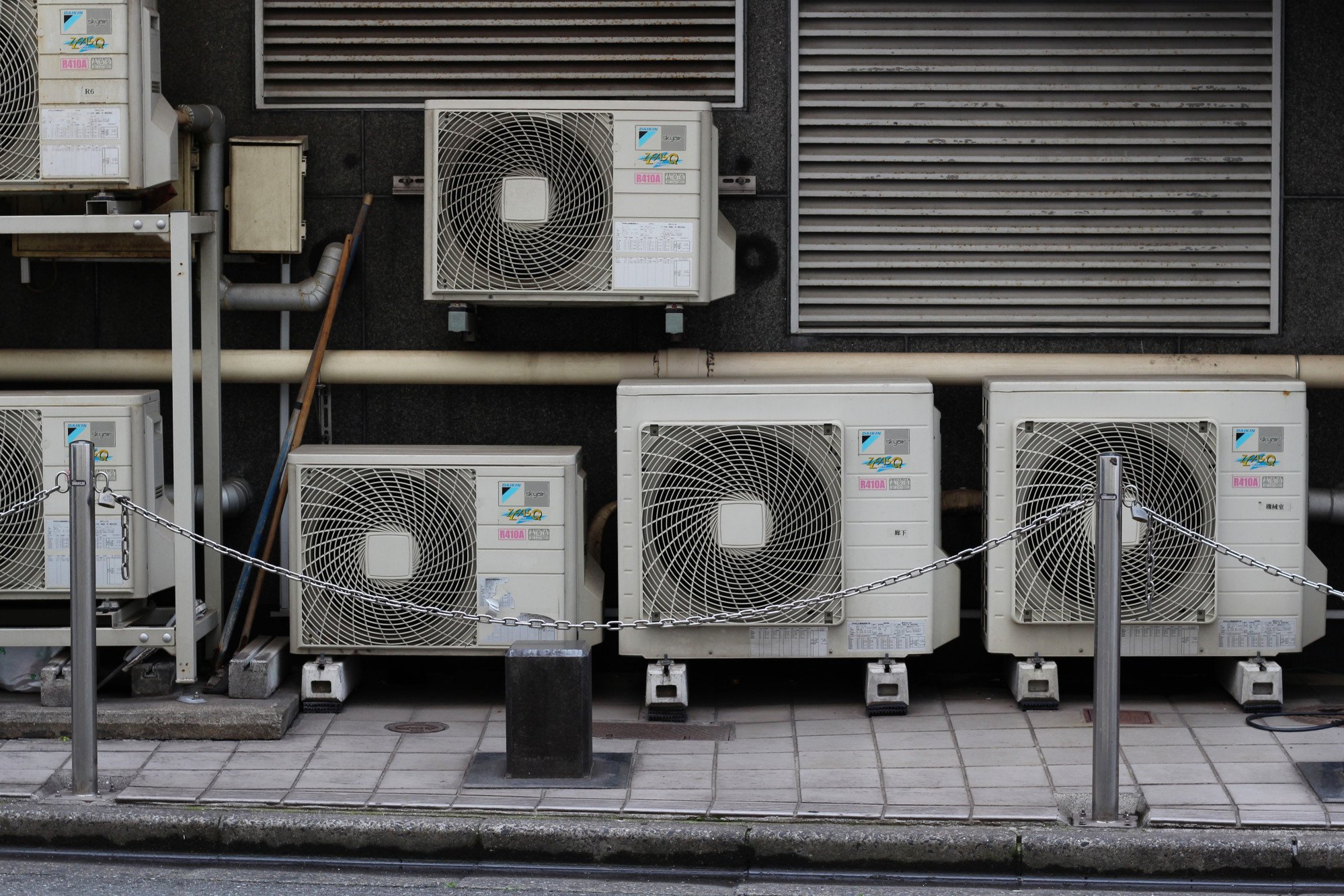 Air conditioners in a multi-story building in Chiba City. There were 402 cases of stolen air-conditioning units in Chiba prefecture last year, according to the National Police Agency. Photo: Shutterstock Air conditioners in a multi-story building in Chiba City. There were 402 cases of stolen air-conditioning units in Chiba prefecture last year, according to the National Police Agency. Photo: Shutterstock