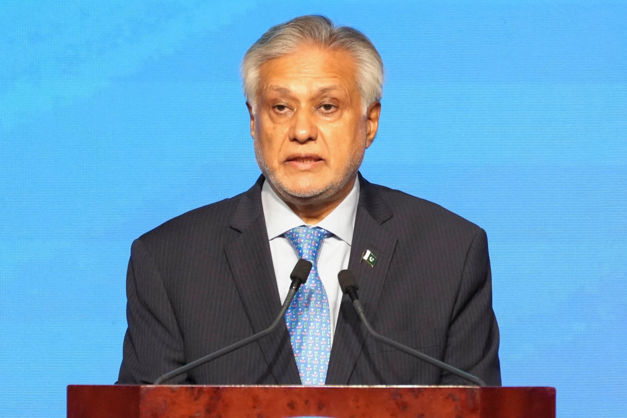 Pakistan’s Foreign Minister Ishaq Dar has debunked the faked footage circulating online. Photo: Reuters