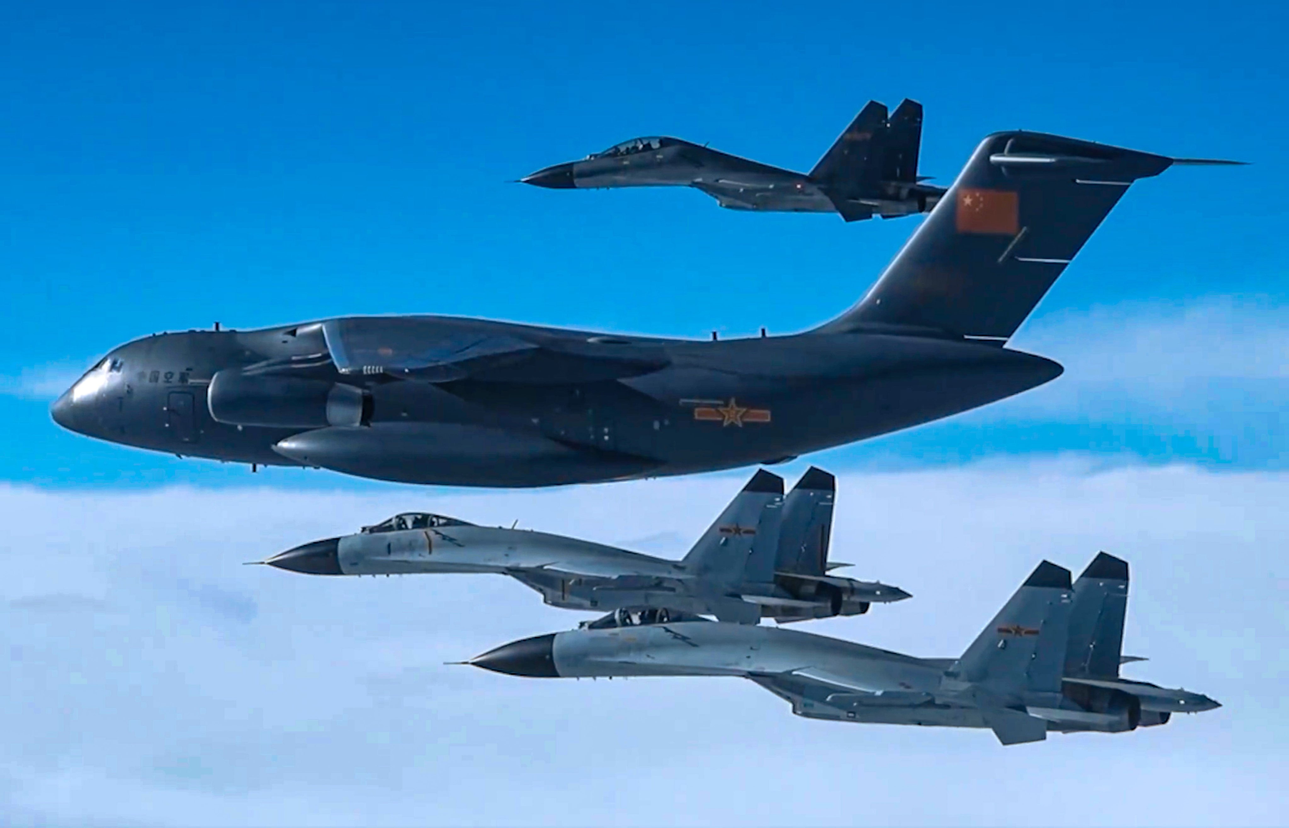 PLA aircraft take part in “Joint Sword” blockade drills around Taiwan in October 2024, days after Beijing hit out at a defiant speech by Taiwanese leader William Lai. Photo: Weibo/ Eastern Theatre Command