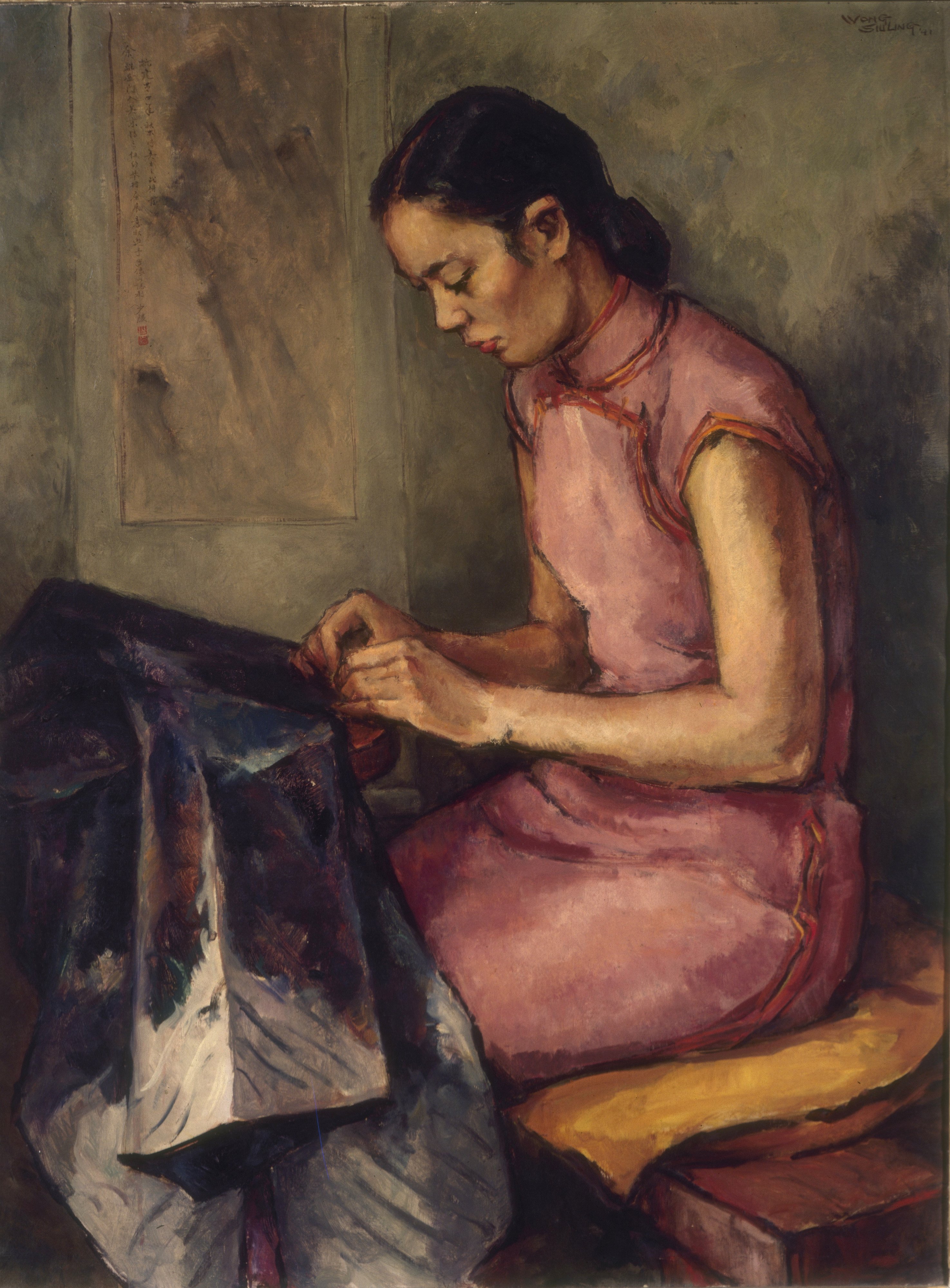 Sewing for You (1941) by Wong Siu-ling. Photo: courtesy The Hong Kong Museum of Art