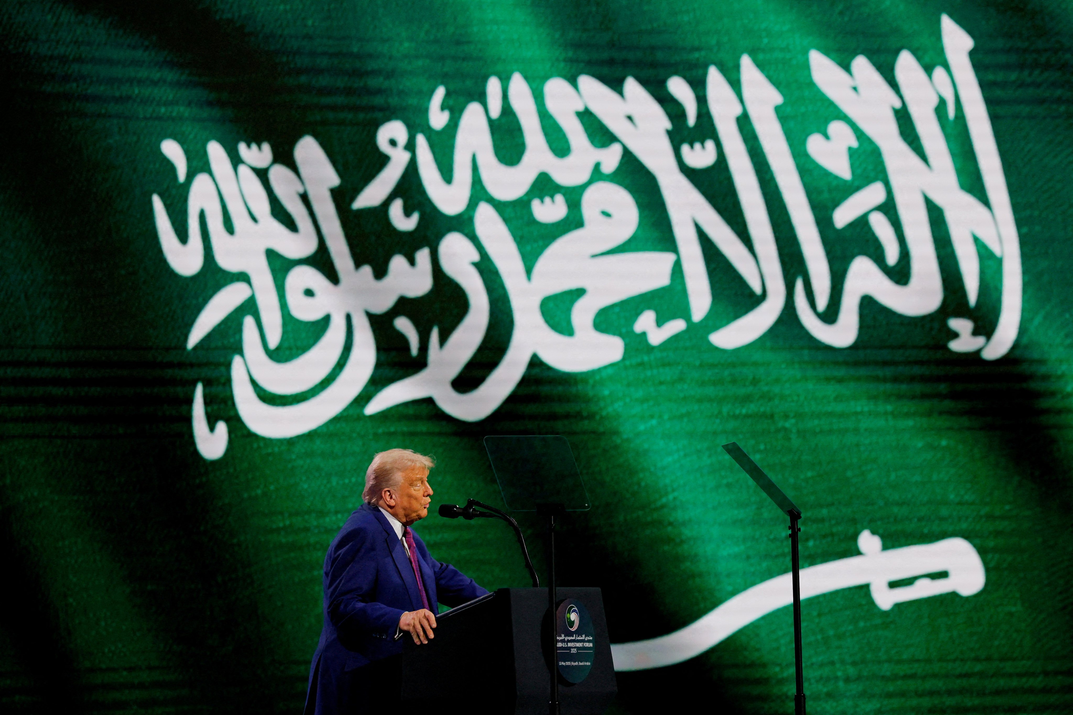 US President Donald Trump attends the Saudi-US Investment Forum, in Riyadh, Saudi Arabia, on May 13. Photo: Reuters