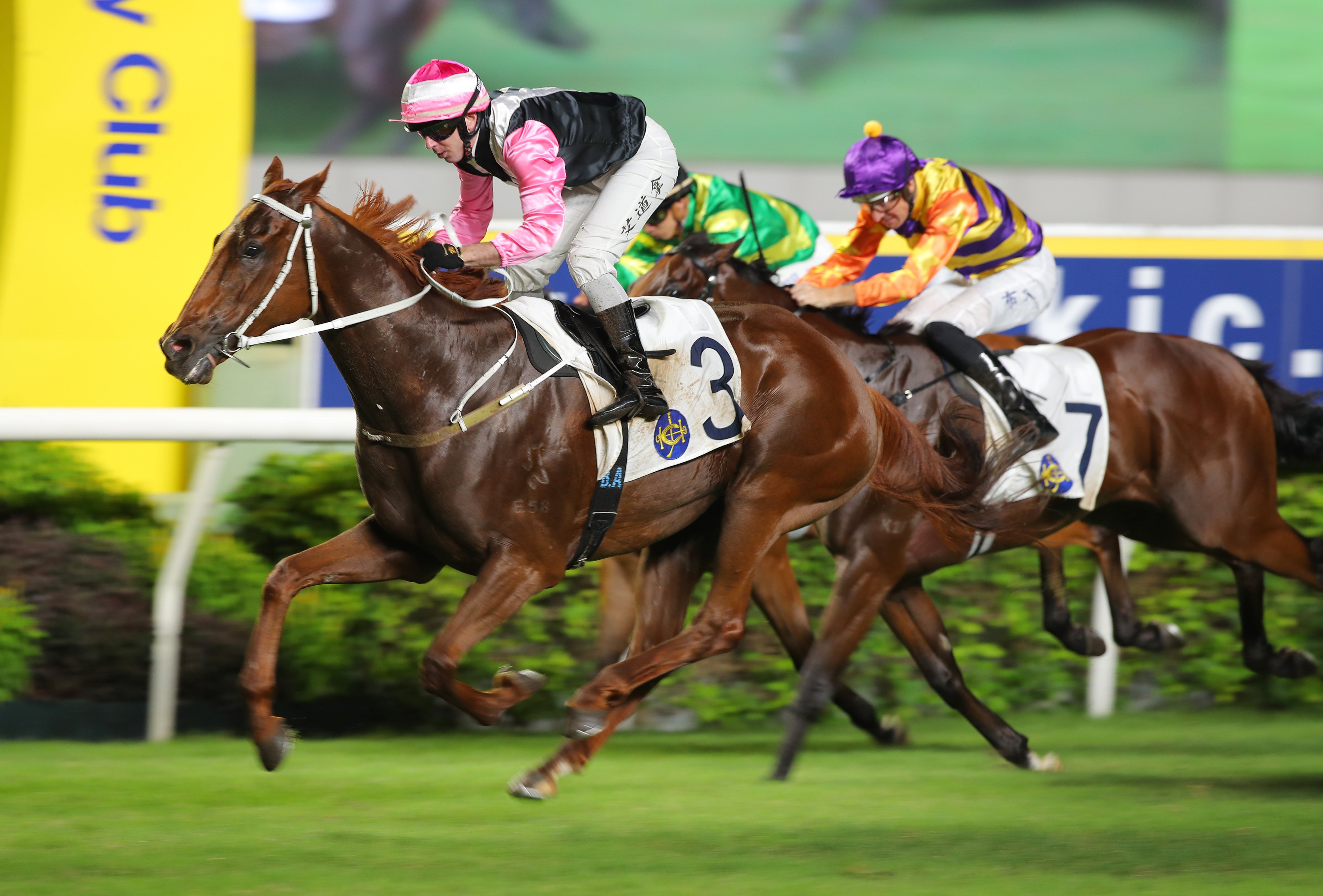 Beauty Joy takes out the Group Three Premier Plate (1,800m) under Brenton Avdulla. Photo: Kenneth Chan