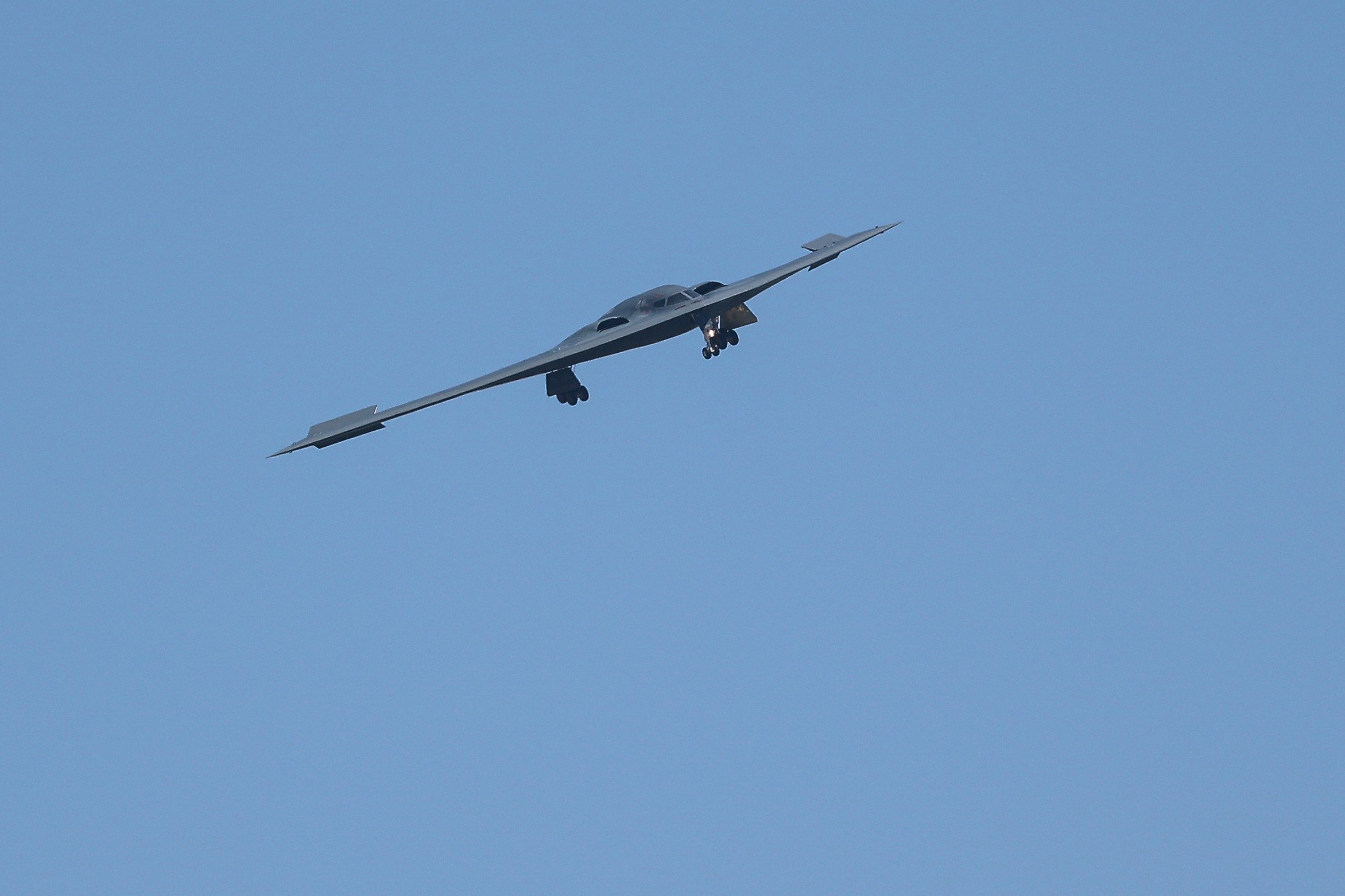 A B-2 bomber arrives at Whiteman Air Force Base in Missouri, after returning from a massive strike on Iranian nuclear sites on Saturday. Photo: AP