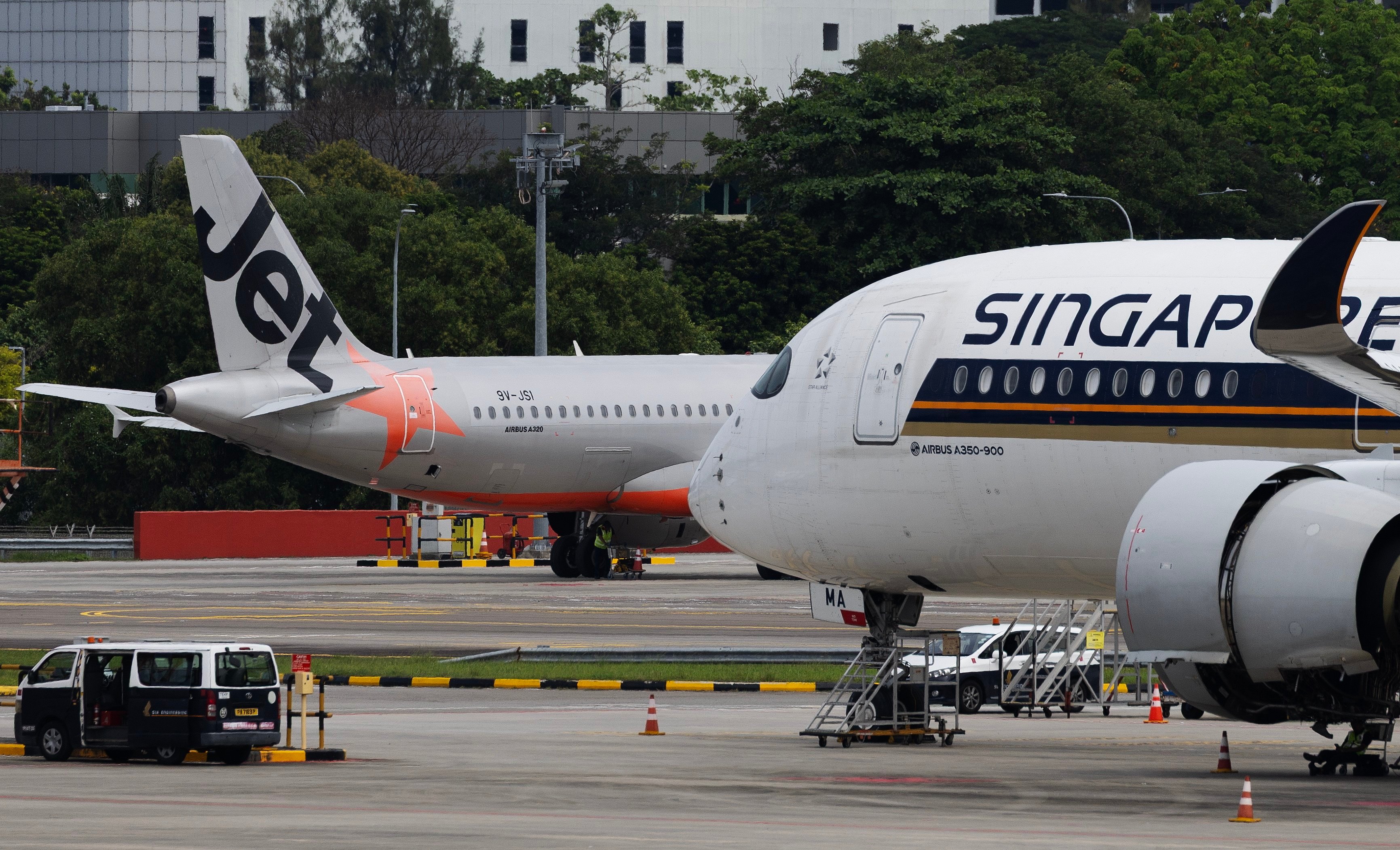 A Singapore Airlines plane at Changi International Airport in Singapore. Photo: EPA-EFE