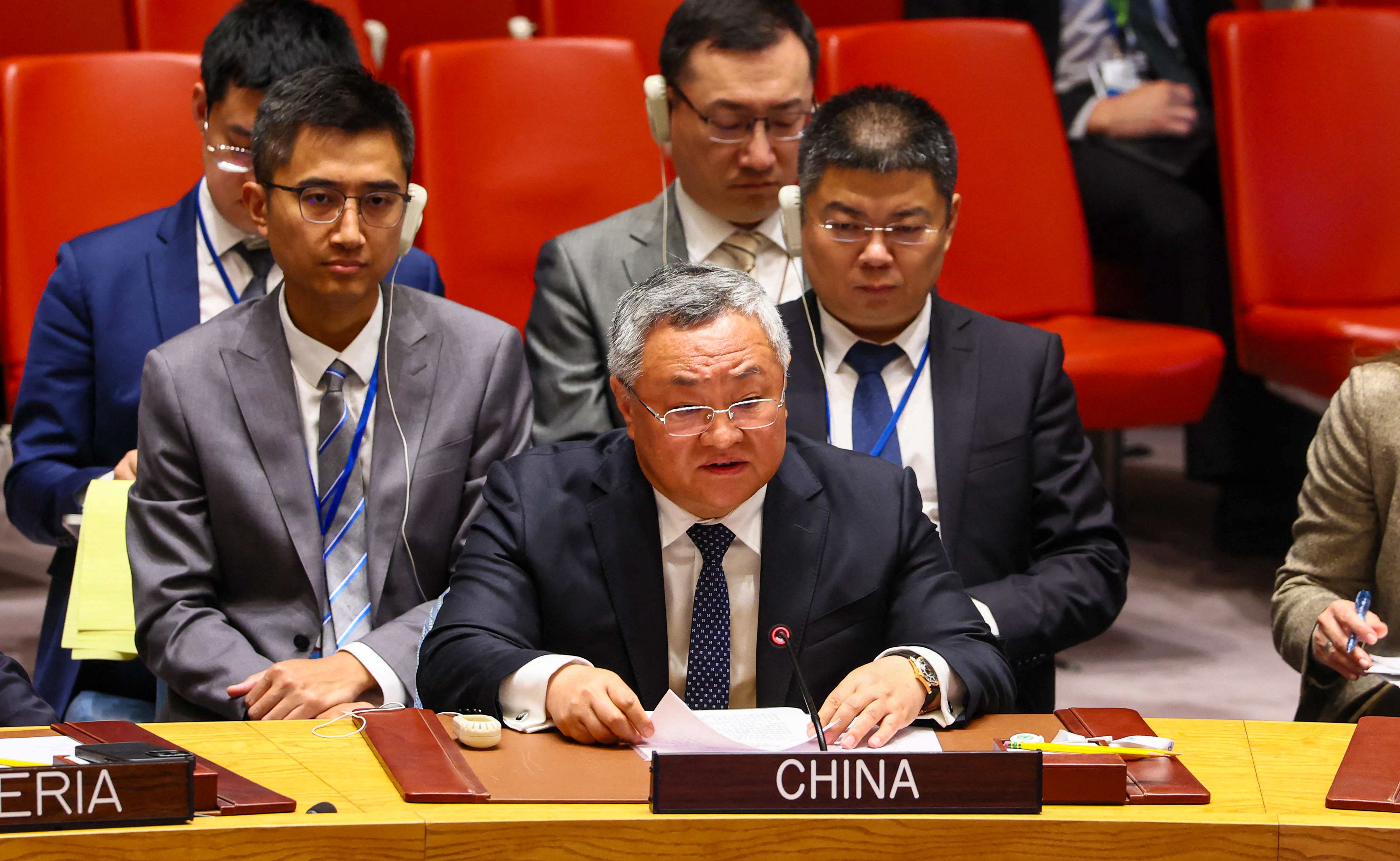 Fu Cong, China’s ambassador to the UN, told a Security Council meeting on Sunday that the US had “dealt a heavy blow to the international nuclear non-proliferation regime”. Photo: Getty Images via AFP