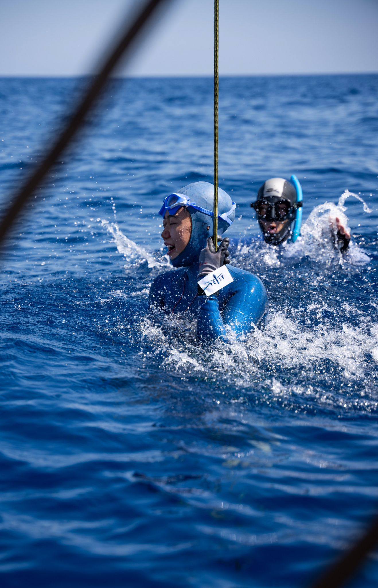 Vicky Li freediving in the ocean. Photo: Handout