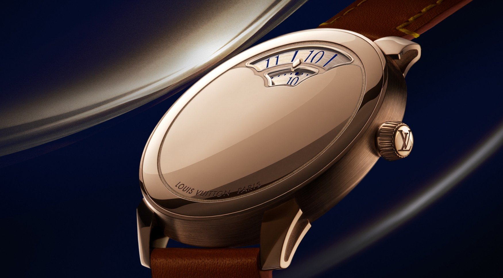 Louis Vuitton’s Tambour Convergence in rose gold. Photo: Handout