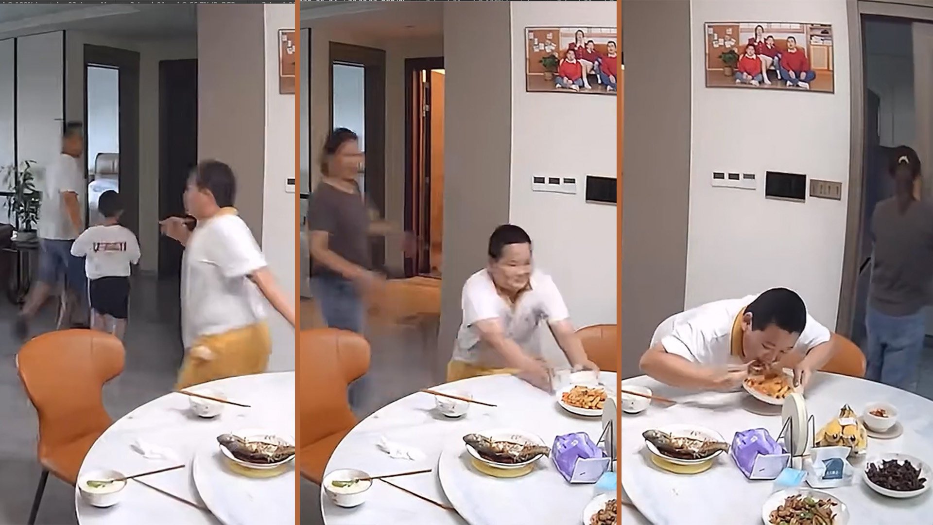 A video of a boy in southern China running back to a dining table to grab food during an earthquake has gone viral, amusing many people online. Photo: SCMP composite/Weibo