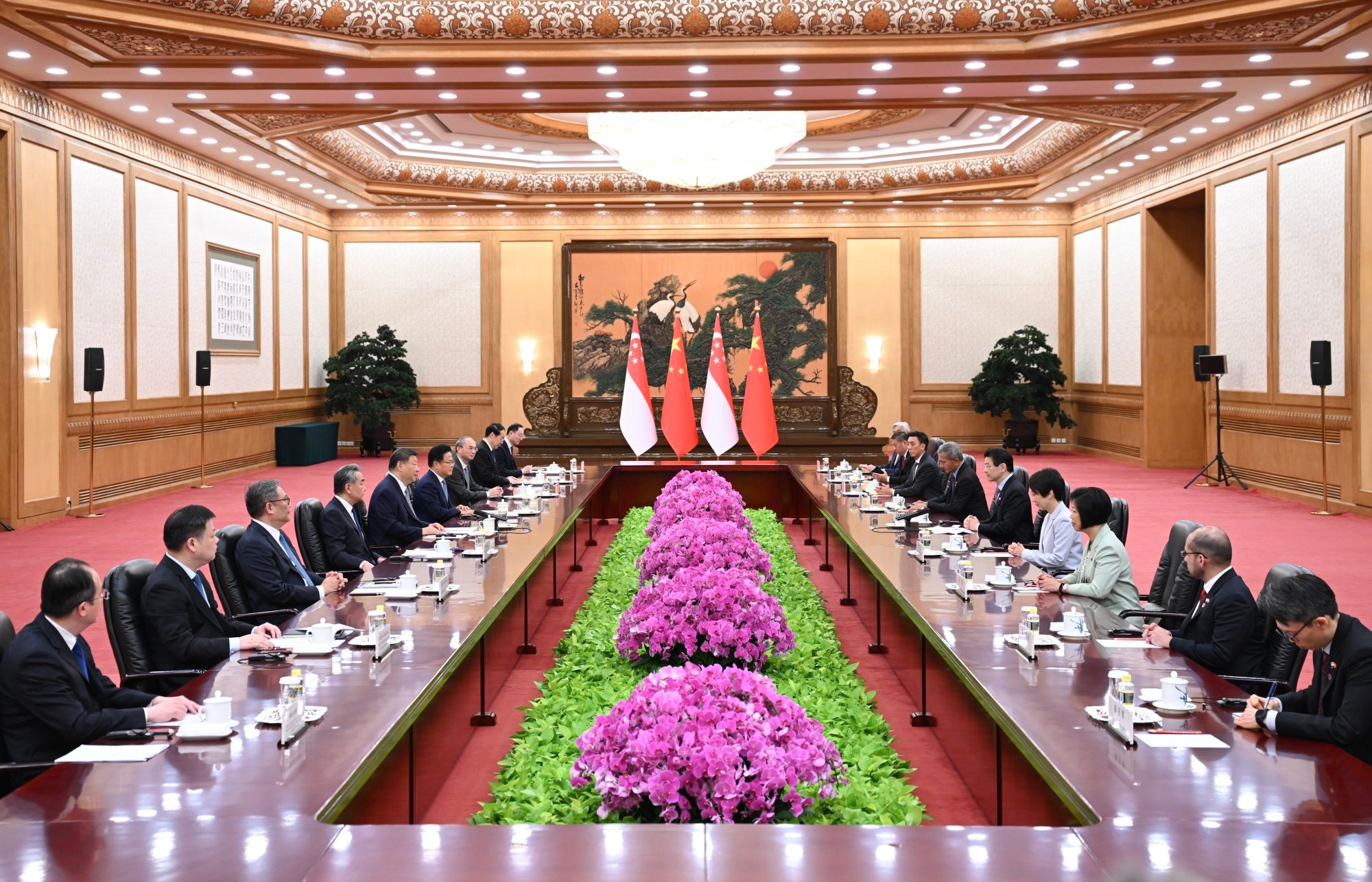 Chinese President Xi Jinping and Singaporean PM Lawrence Wong meet in Beijing as both countries mark 35 years of diplomatic relations this year. Photo: EPA/Xinhua Chinese President Xi Jinping and Singaporean PM Lawrence Wong meet in Beijing as both countries mark 35 years of diplomatic relations this year. Photo: EPA/Xinhua