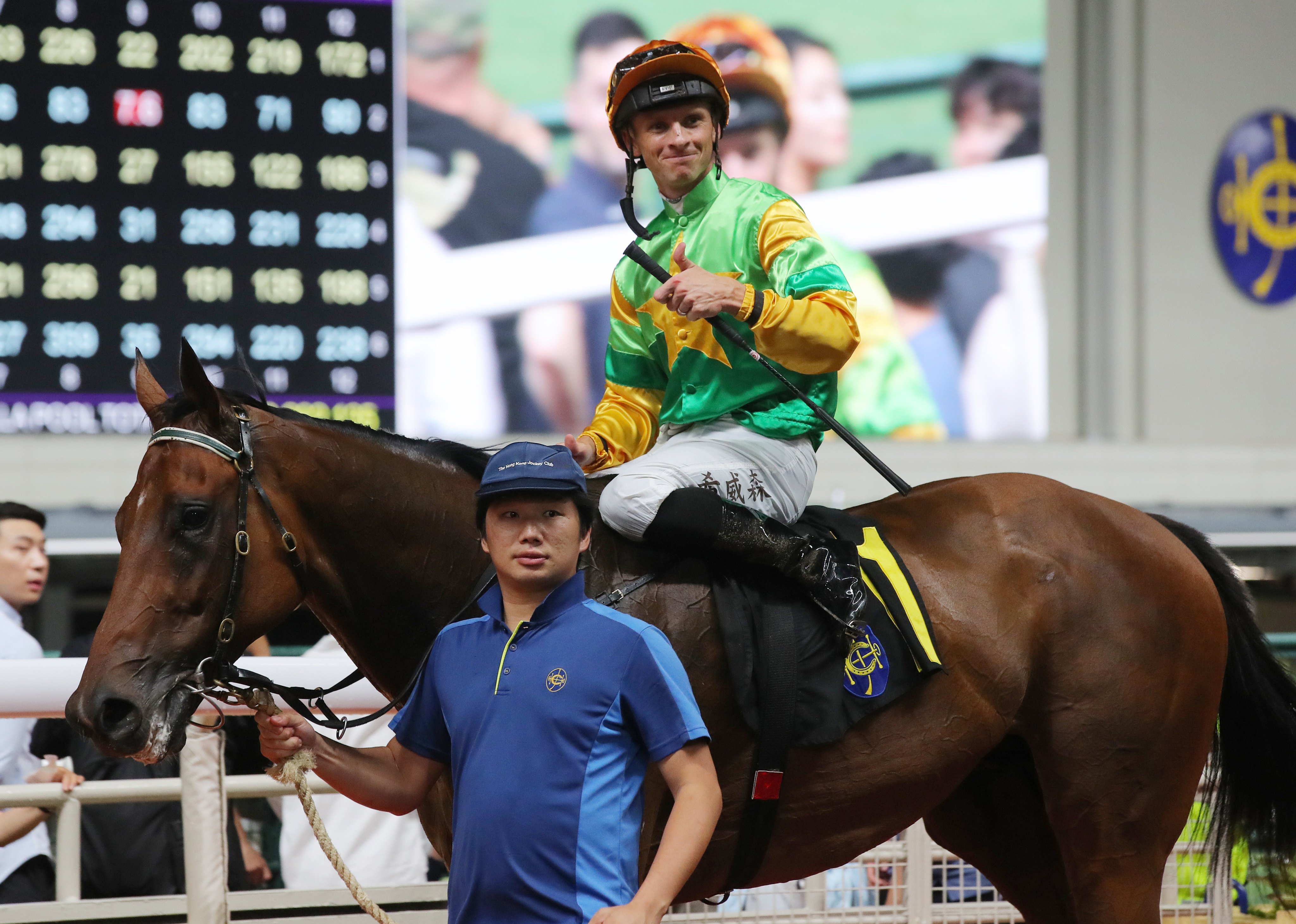Lyle Hewitson after riding a winner earlier on Wednesday night’s card. Photos: Kenneth Chan