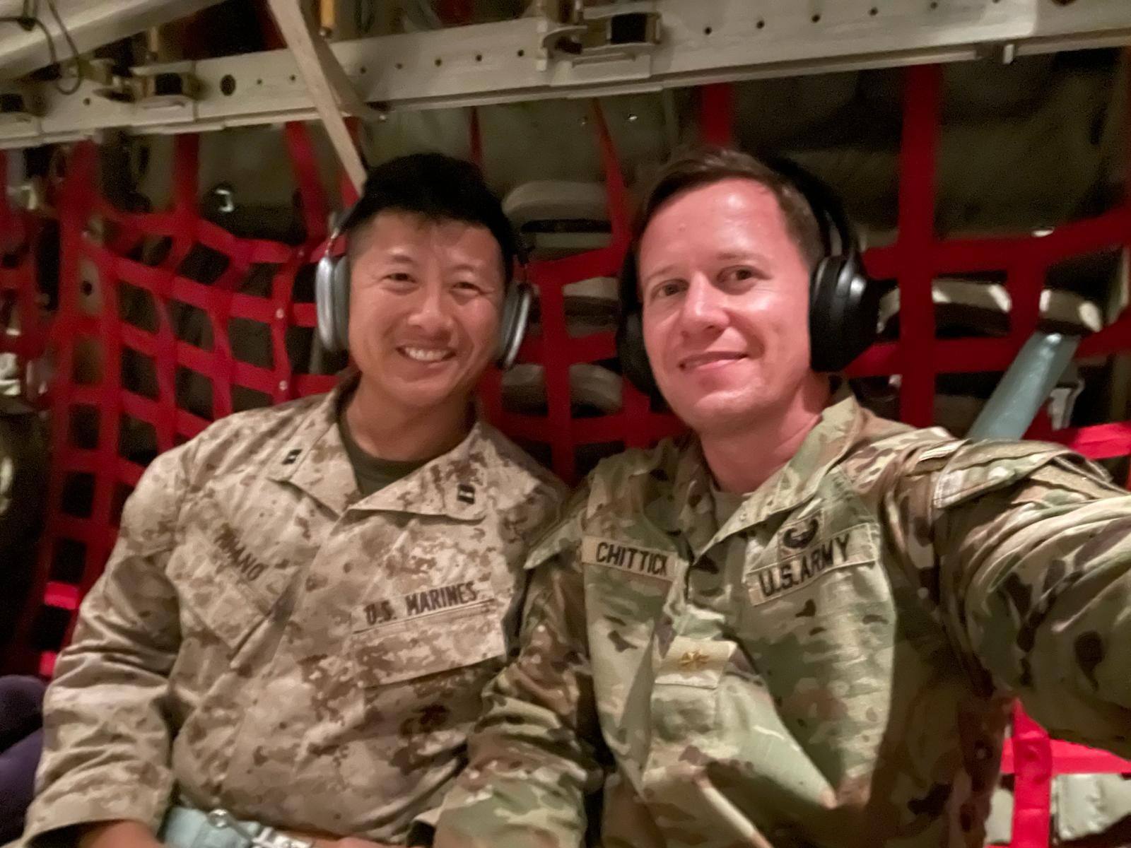 Kevin Liu Huang (left) took part in the recent US military operations targeting Iran. Photo: LinkedIn/kevinliuhuang