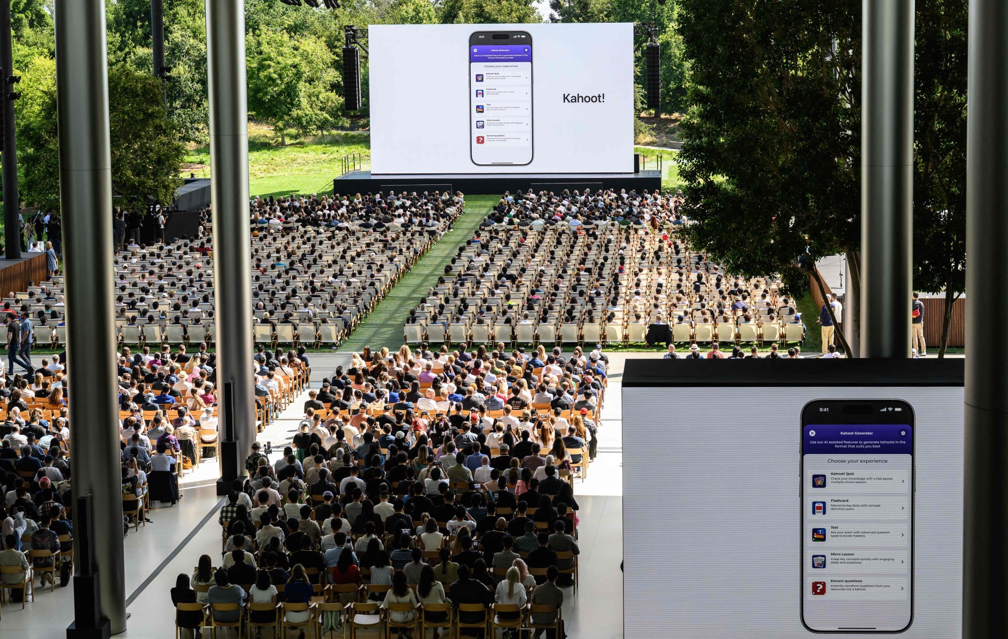 Apple announces upgrades to its AI system during an annual conference at its corporate headquarters in Cupertino, California, on June 9. Photo: AFP