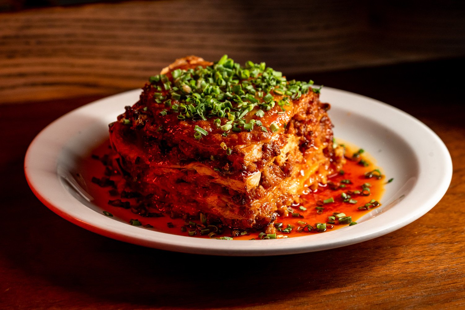 Mapo burrata lasagna from Yaya’s Pasta. The Shanghai-based restaurant will partner with Salisterra’s culinary adviser Ricardo Chaneton for a four-course menu showcasing a unique crossover of Chinese and Mediterranean flavours in Hong Kong this weekend. Photo: Yaya’s Pasta