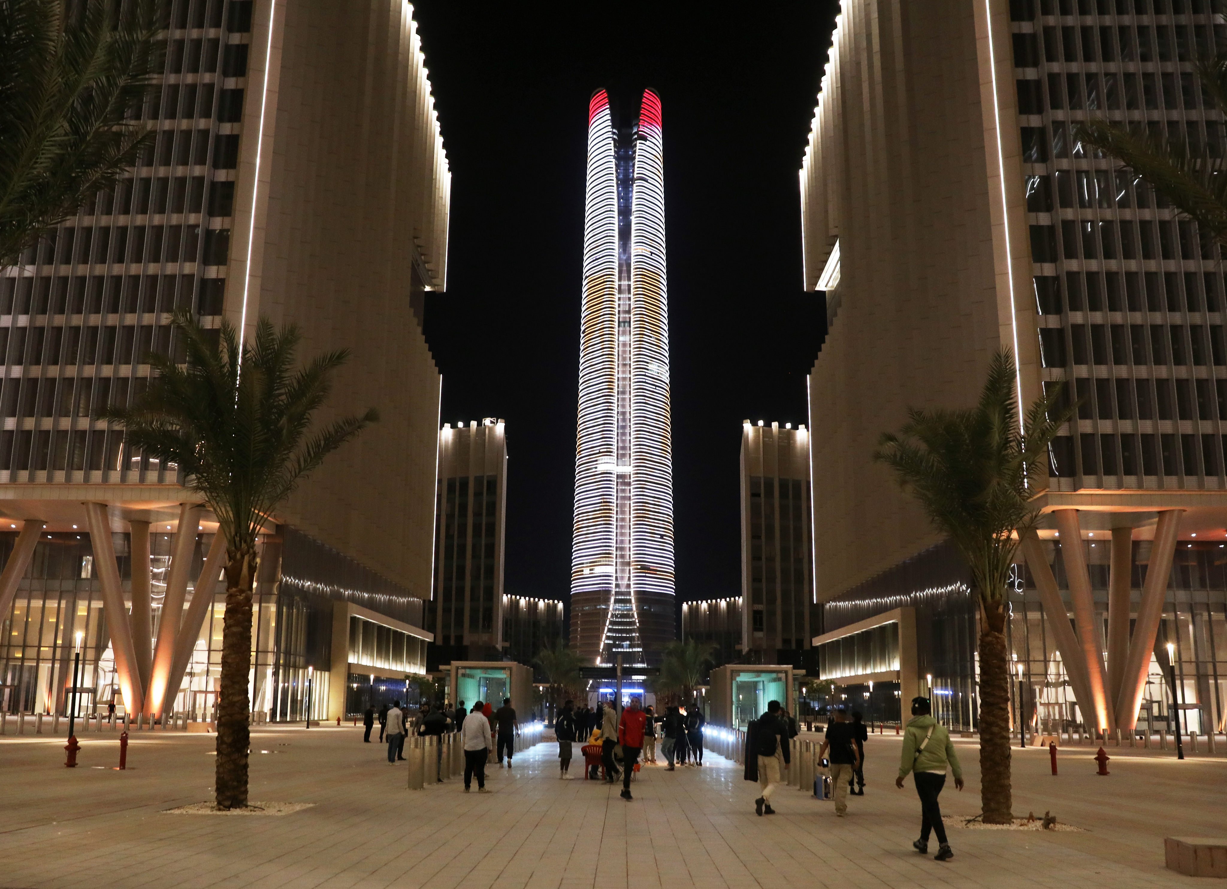 Pedestrians pass through the central business district of Egypt’s New Administrative Capital, east of Cairo, on October 21, 2024. Chinese lenders provided 85 per cent of the funding for the new district’s construction. Photo: Xinhua