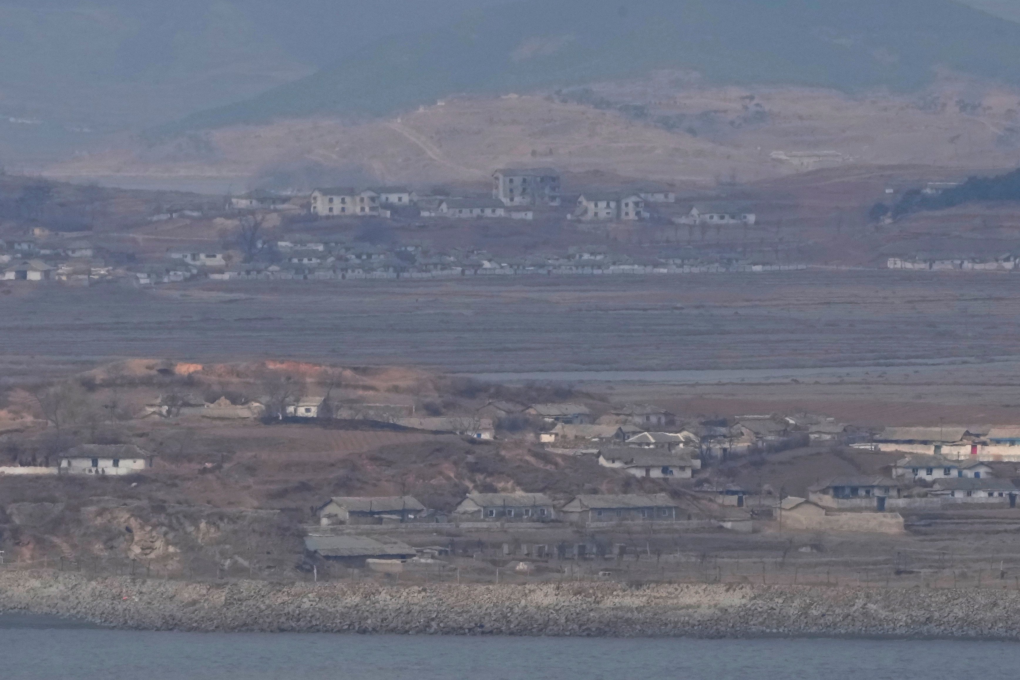 North Korean villages, as seen from Ganghwa in South Korea. File photo: AP