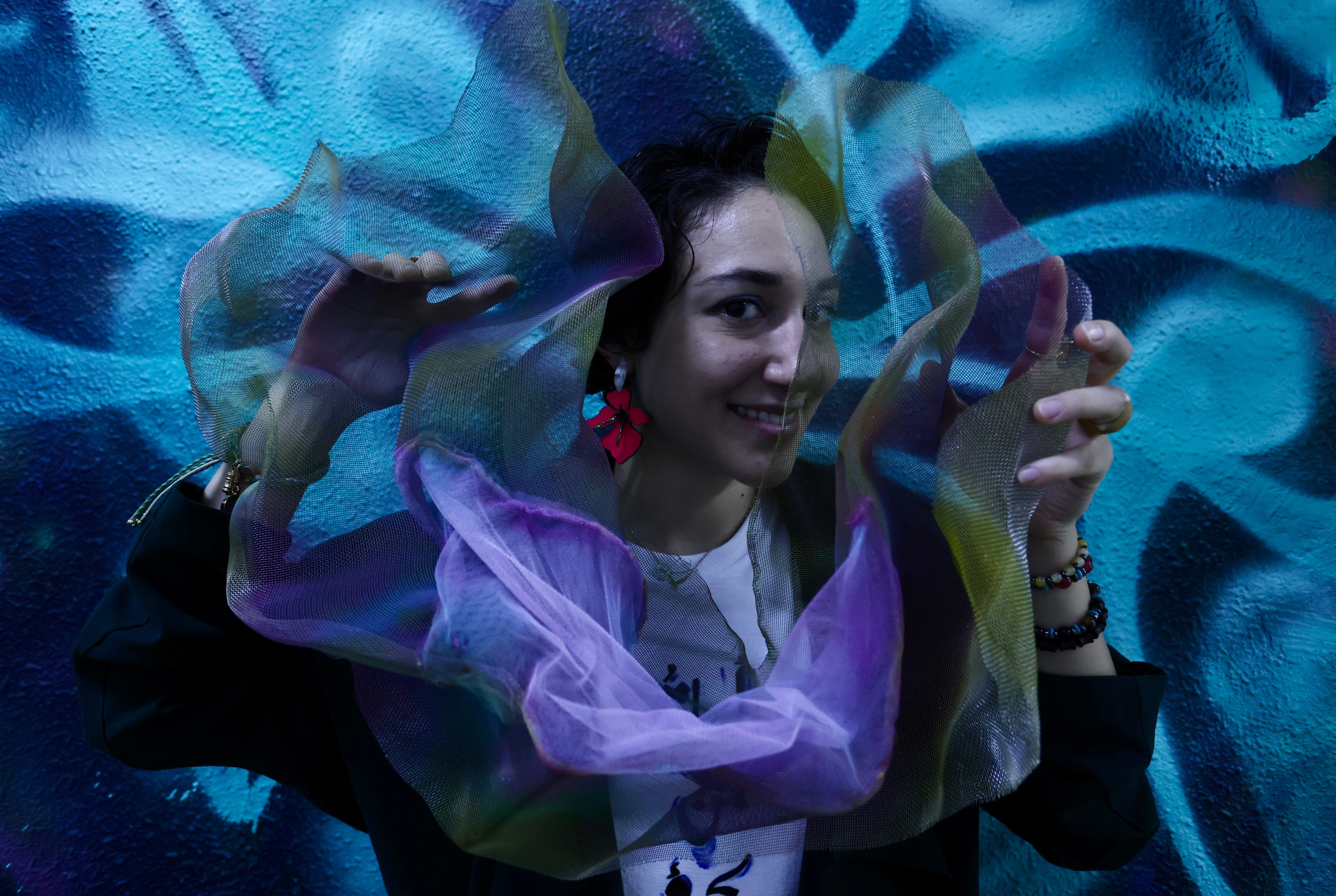 Hong Kong-based Syrian artist Serene Debs at the Gowld art studio in Quarry Bay. Debs founded the cultural “embassy” Make Du Si to promote arts from the Levant region in the Middle East. Photo: Jonathan Wong