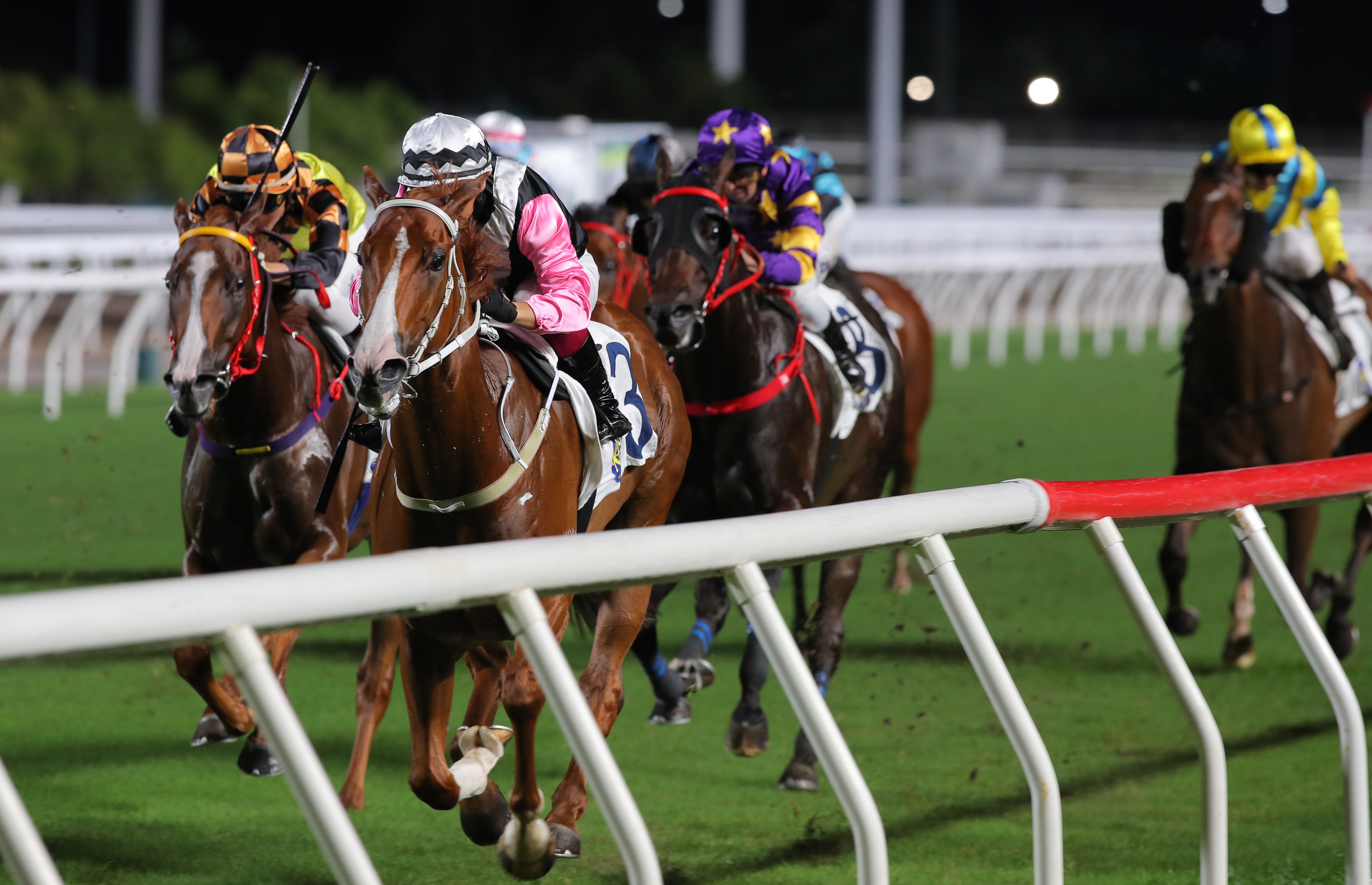 Alexis Badel boots home Beauty Waves in Saturday’s Class One sprint. Photos: Kenneth Chan