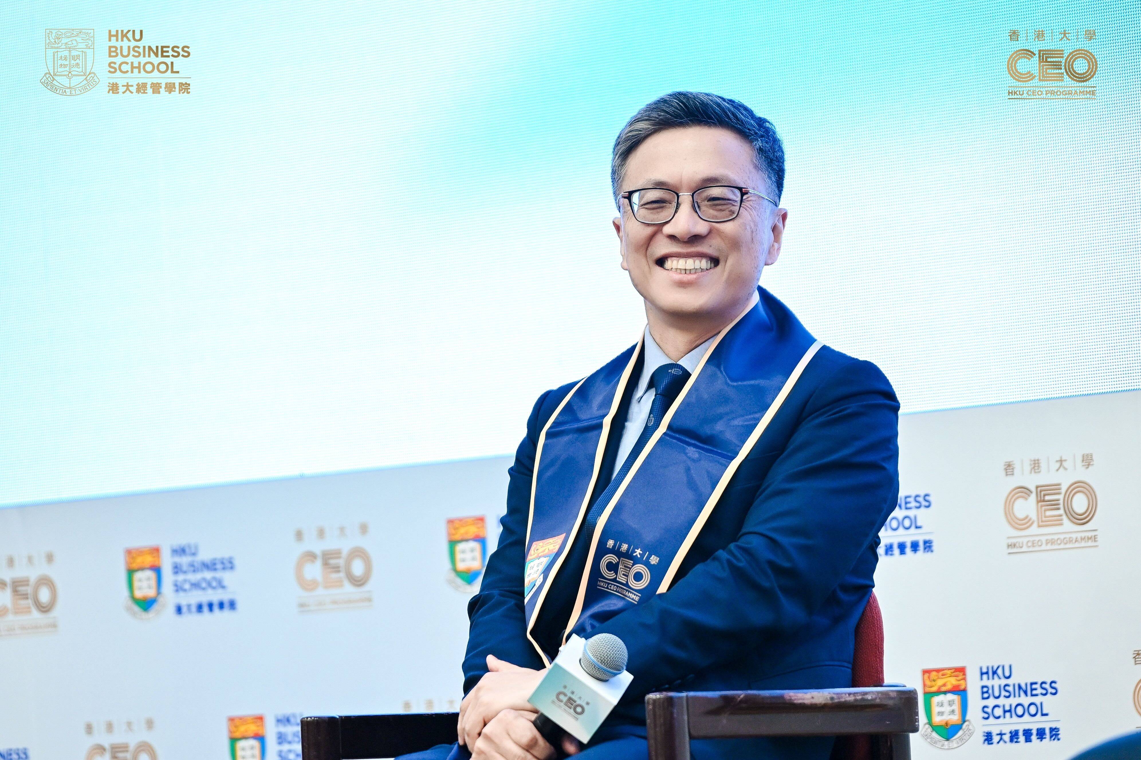Harry Shum Heung-yeung, former head of AI and research at Microsoft, speaks at an economic summit hosted by the HKU Business School on Friday. Photo: Handout