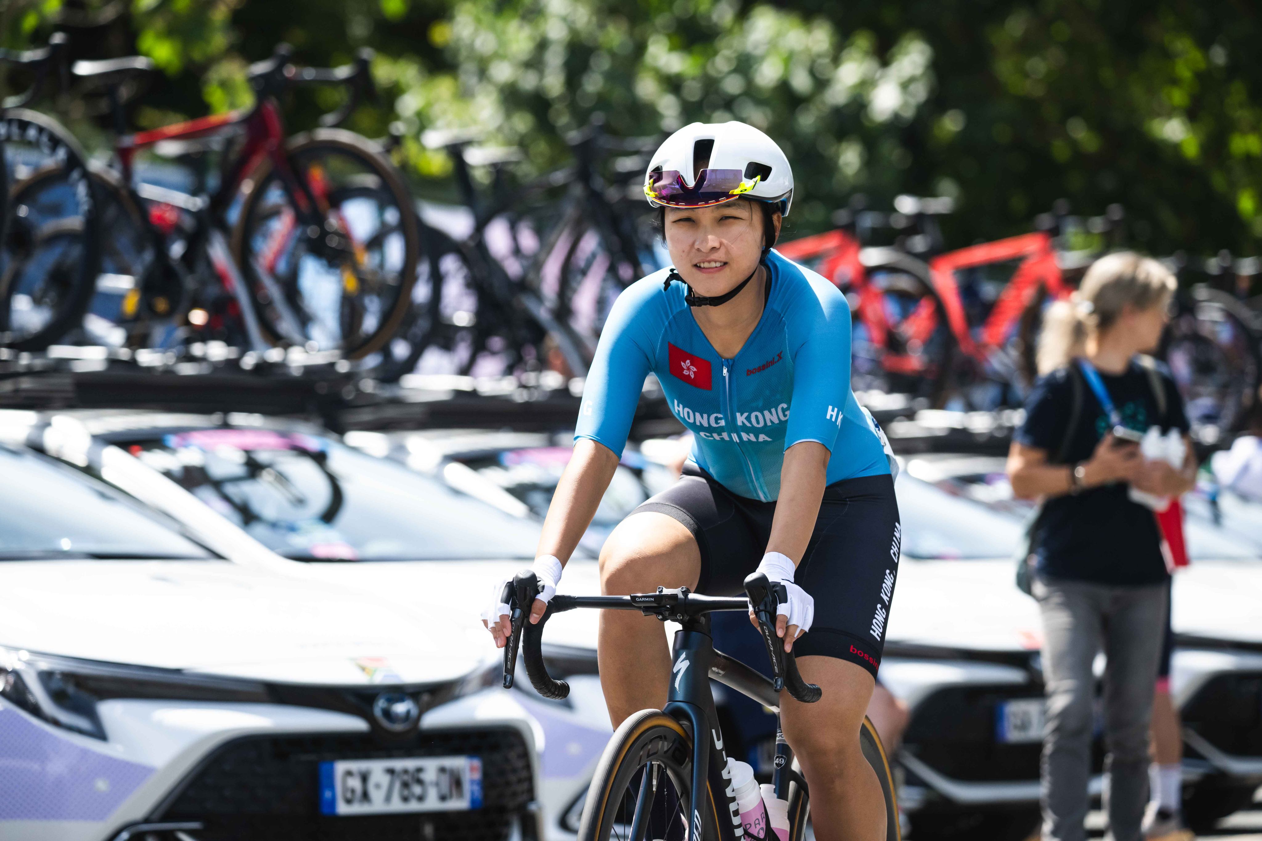 Ceci Lee in Paris at last year’s Olympic Games road race. Photo: SF&OC