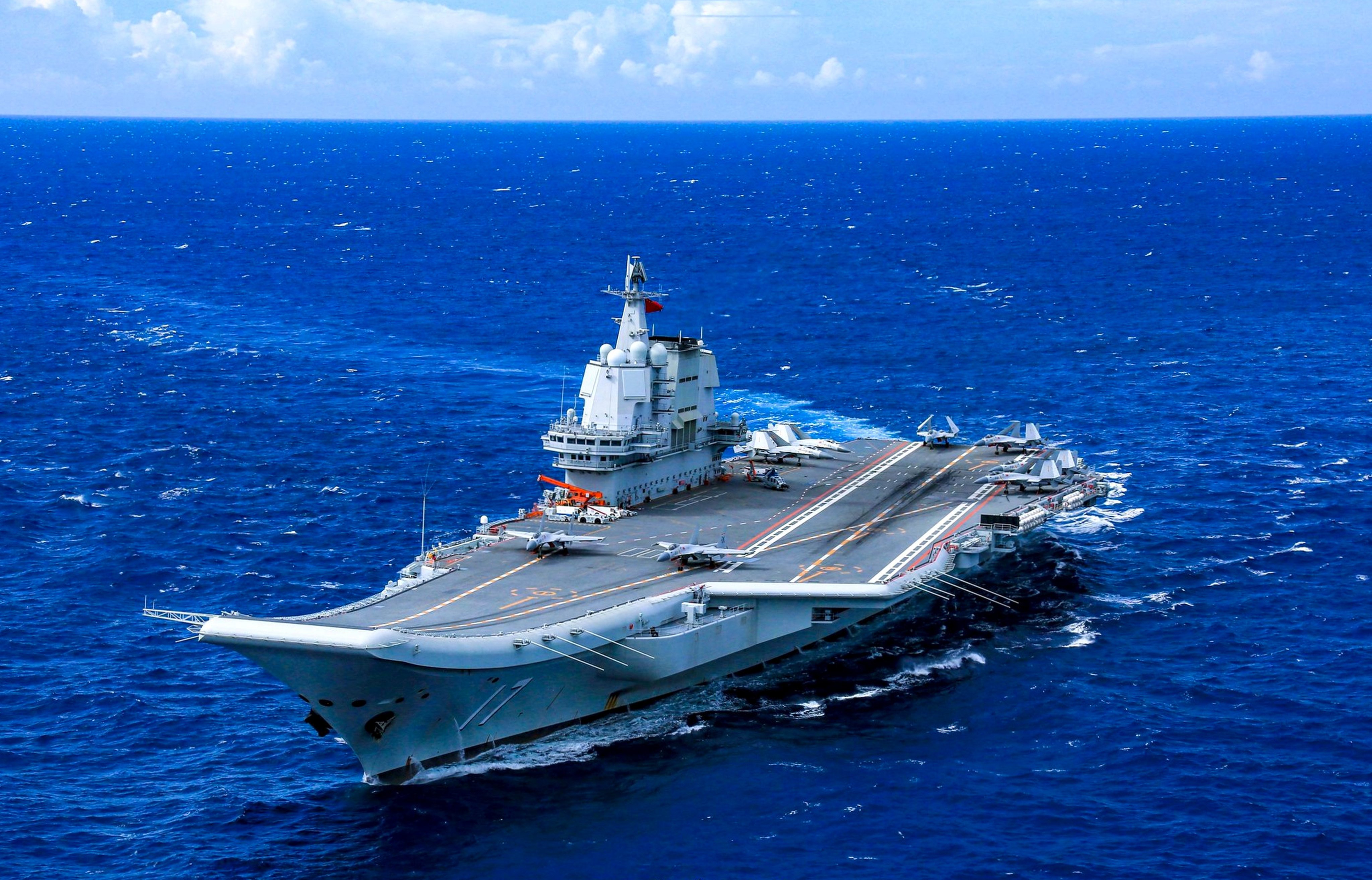 The Shandong, China’s most advanced aircraft carrier, leads a naval fleet that is stopping over in Hong Kong from July 3 to 7. Photo: Handout