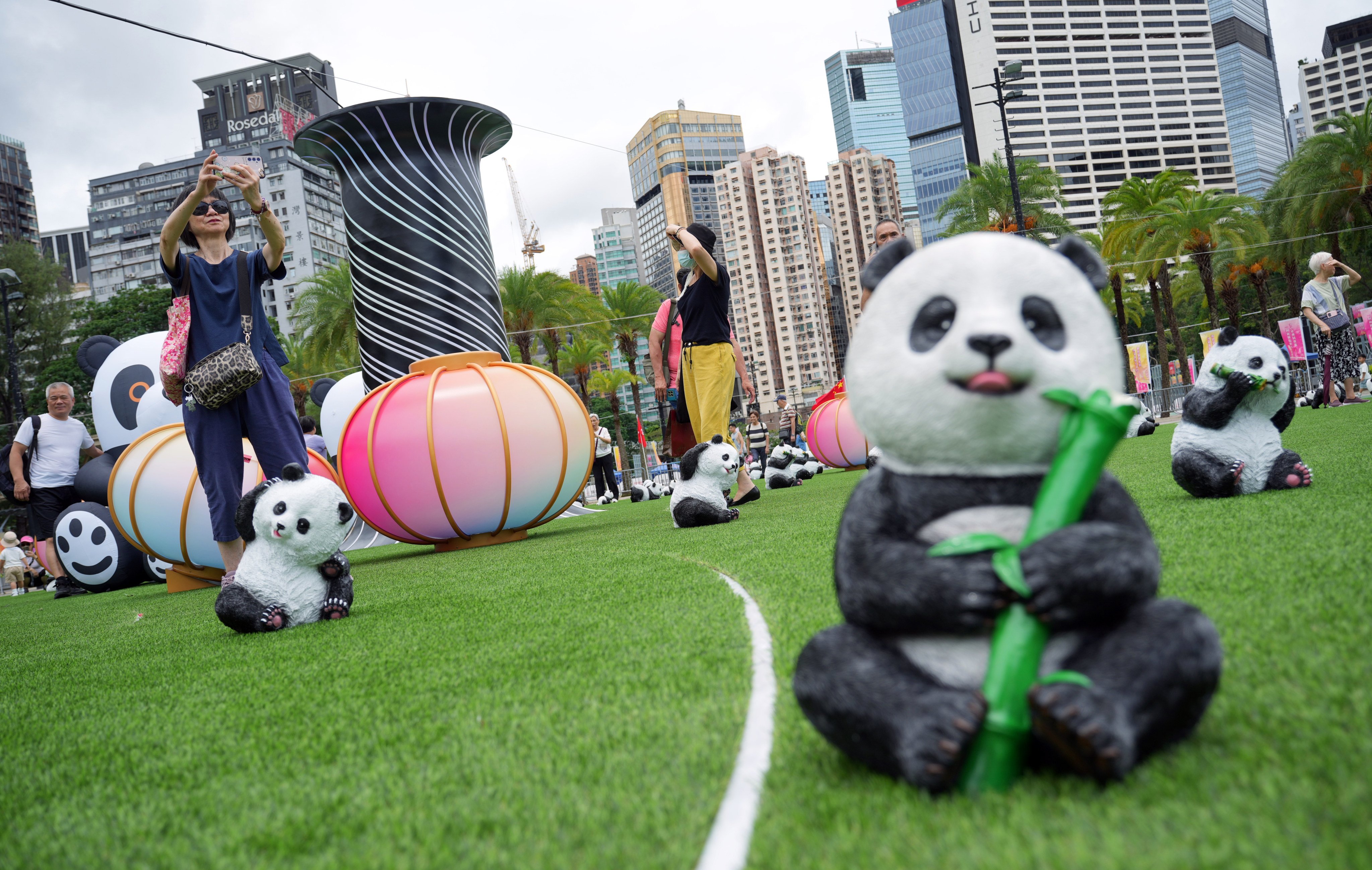 People visit an exhibition at Victoria Park to celebrate the 28th anniversary of Hong Kong’s return to China, on June 30. Geopolitical uncertainty and other challenges have not stopped the city’s increasing integration with the mainland. Photo: May Tse