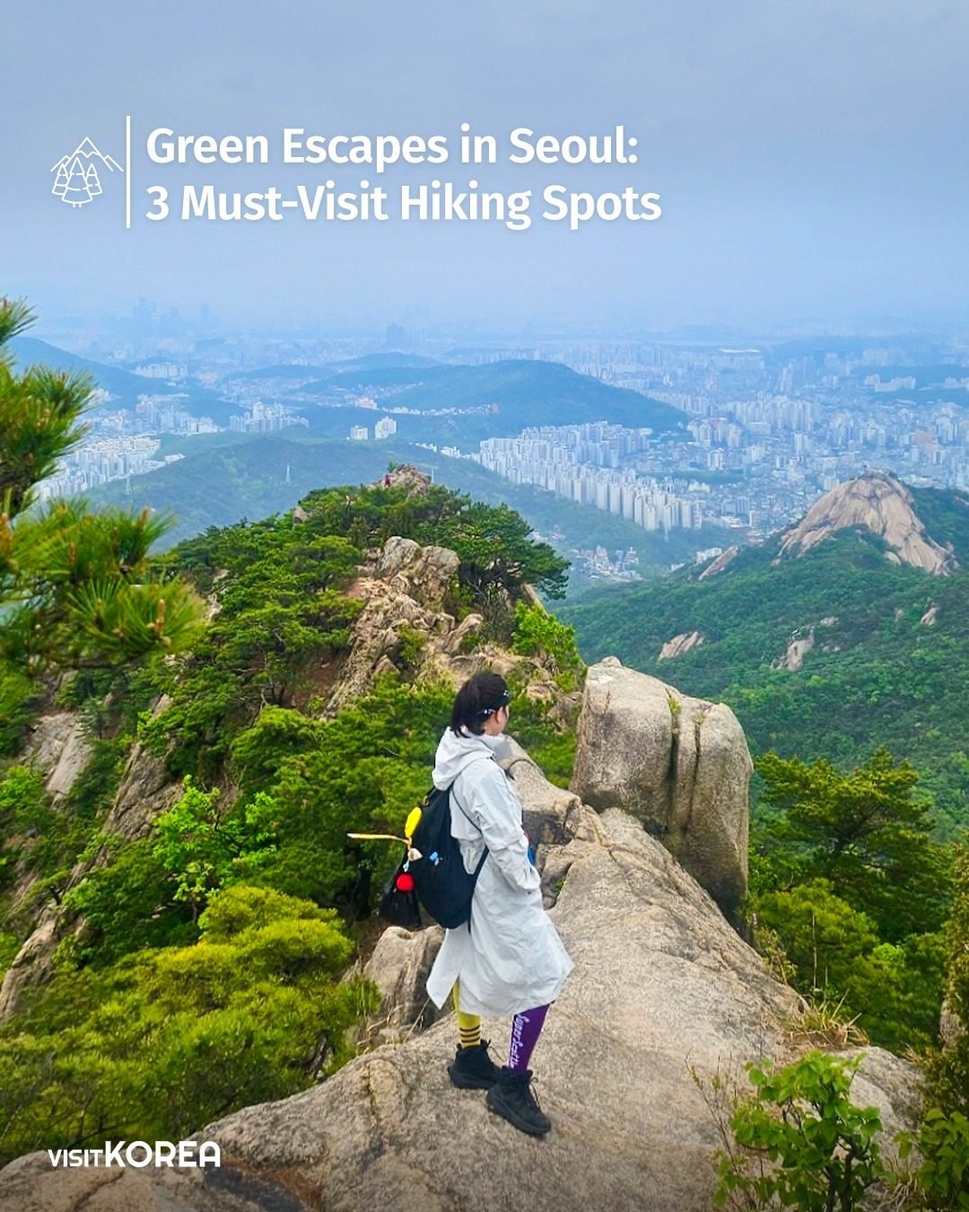 A post on the Korea Tourism Organisation’s Visit Korea Instagram account shows a hiker enjoying a view of Seoul from one of its urban mountains. Photo: Instagram/visitkorea_travel