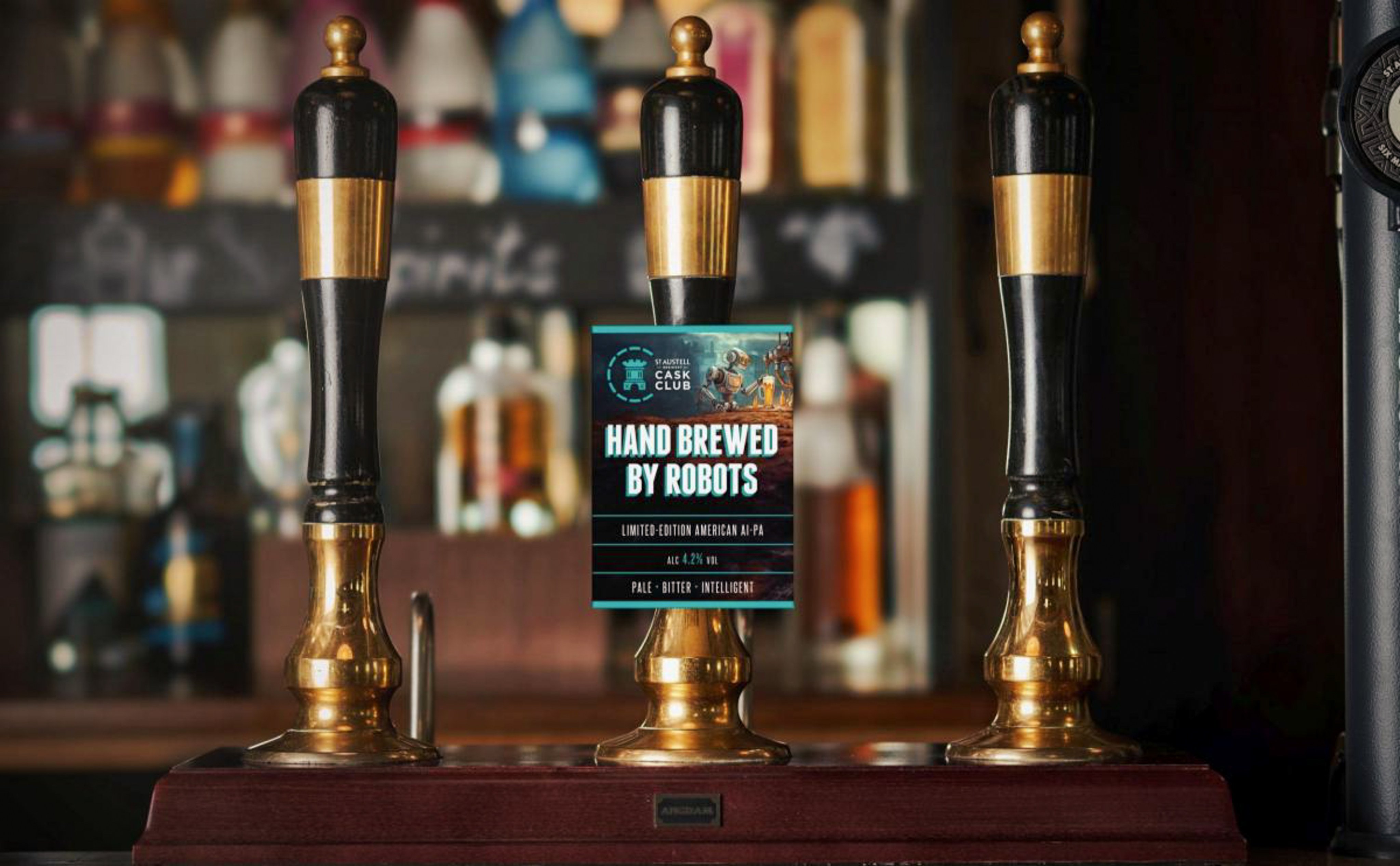 Cornwall-based St Austell Brewery’s Hand Brewed by Robots beer. Photo: St Austell Brewery