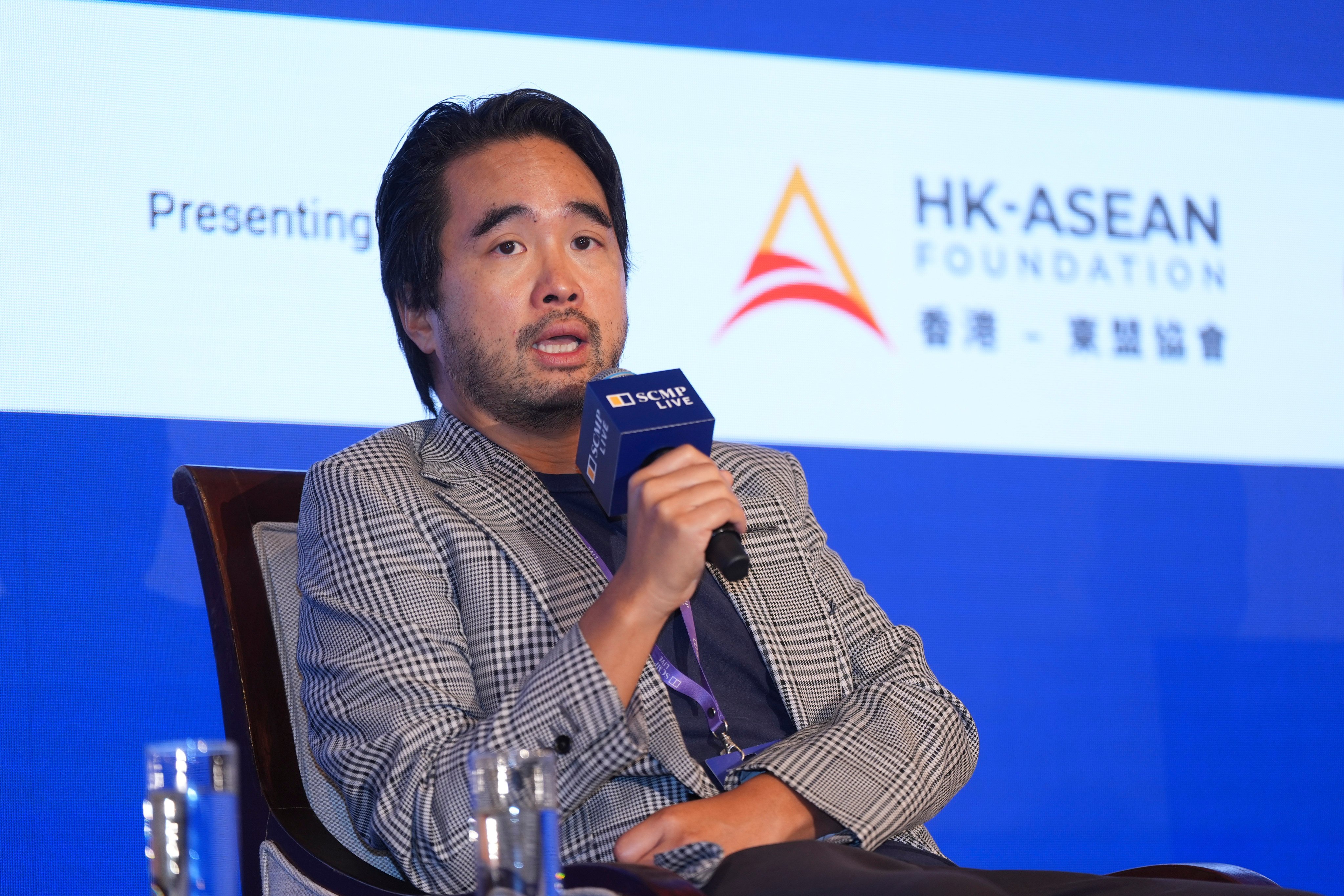 Adrian Cheng Chi-Kong, the former Chief Executive Officer of New World Development, spoke at The Hong Kong - Asean Summit 2024 on September 13, 2024. Photo: Eugene Lee
