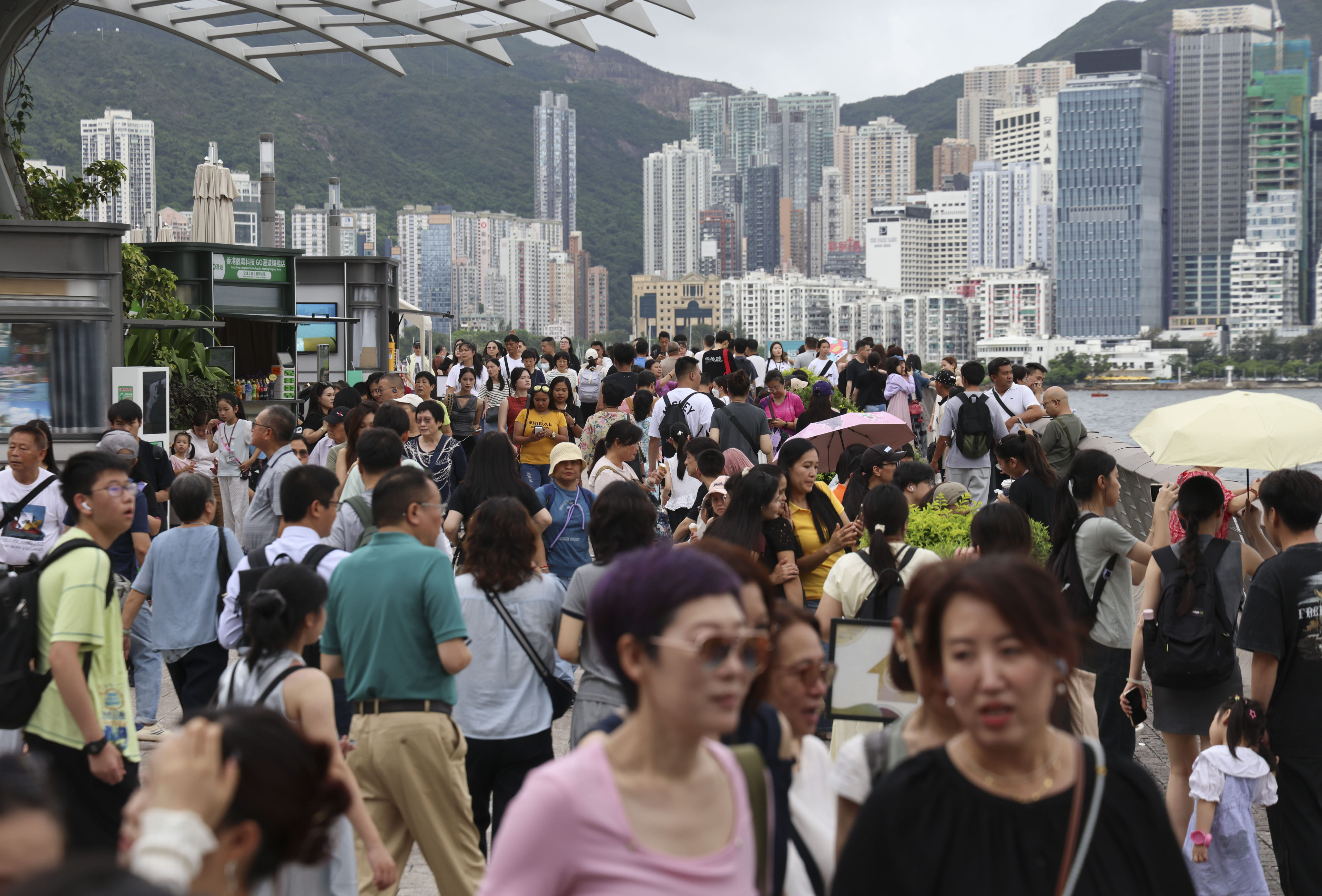 Tourists visit the Avenue of Stars in Tsim Sha Tsui on the 28th anniversary of Hong Kong’s return to Chinese rule. Photo: Jelly Tse