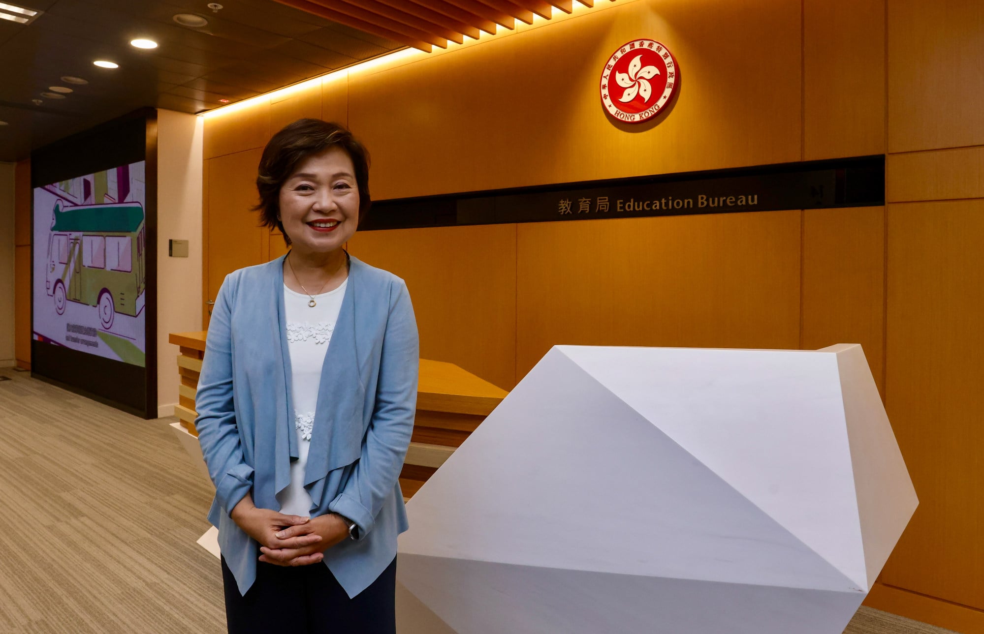 Secretary for Education Christine Choi has urged schools with insufficient enrolment to reflect on their own performance, instead of hindering the development of more popular institutions. Photo: Jonathan Wong