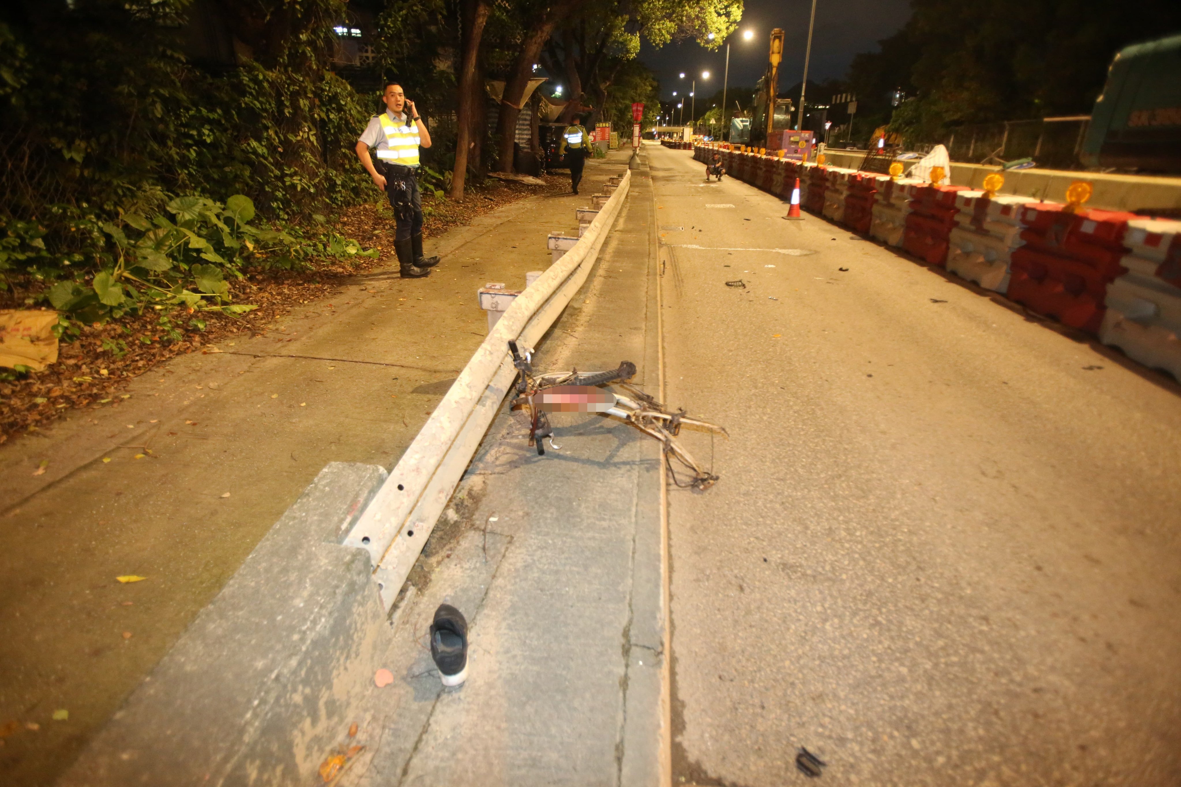 The victim’s mangled bicycle at the scene. Photo: Handout
