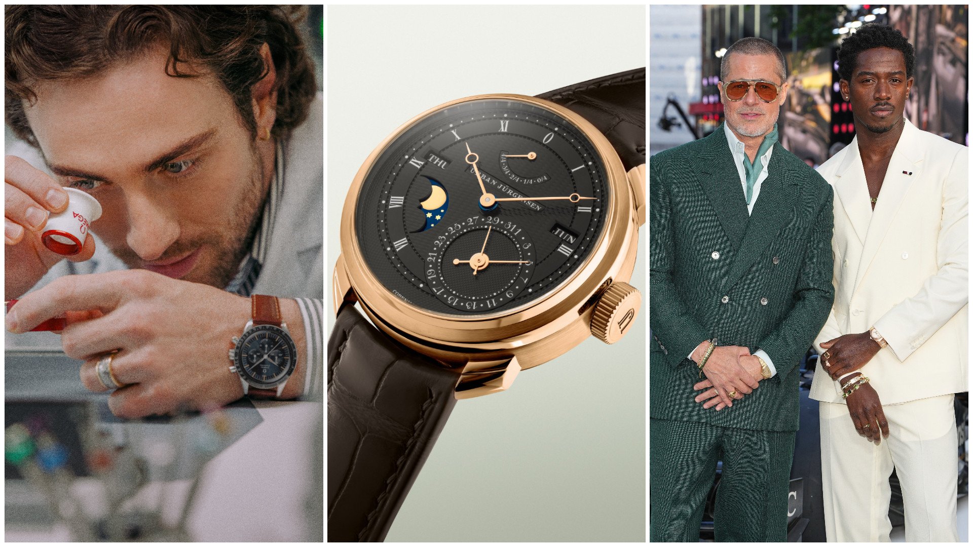 Aaron Taylor-Johnson becomes the latest Omega ambassador; Urban Jürgensen launches three new timepieces as part of the brand’s revival; Brad Pitt and Damson Idris at the premiere of F1: The Movie in London. Photos: Invision/AP