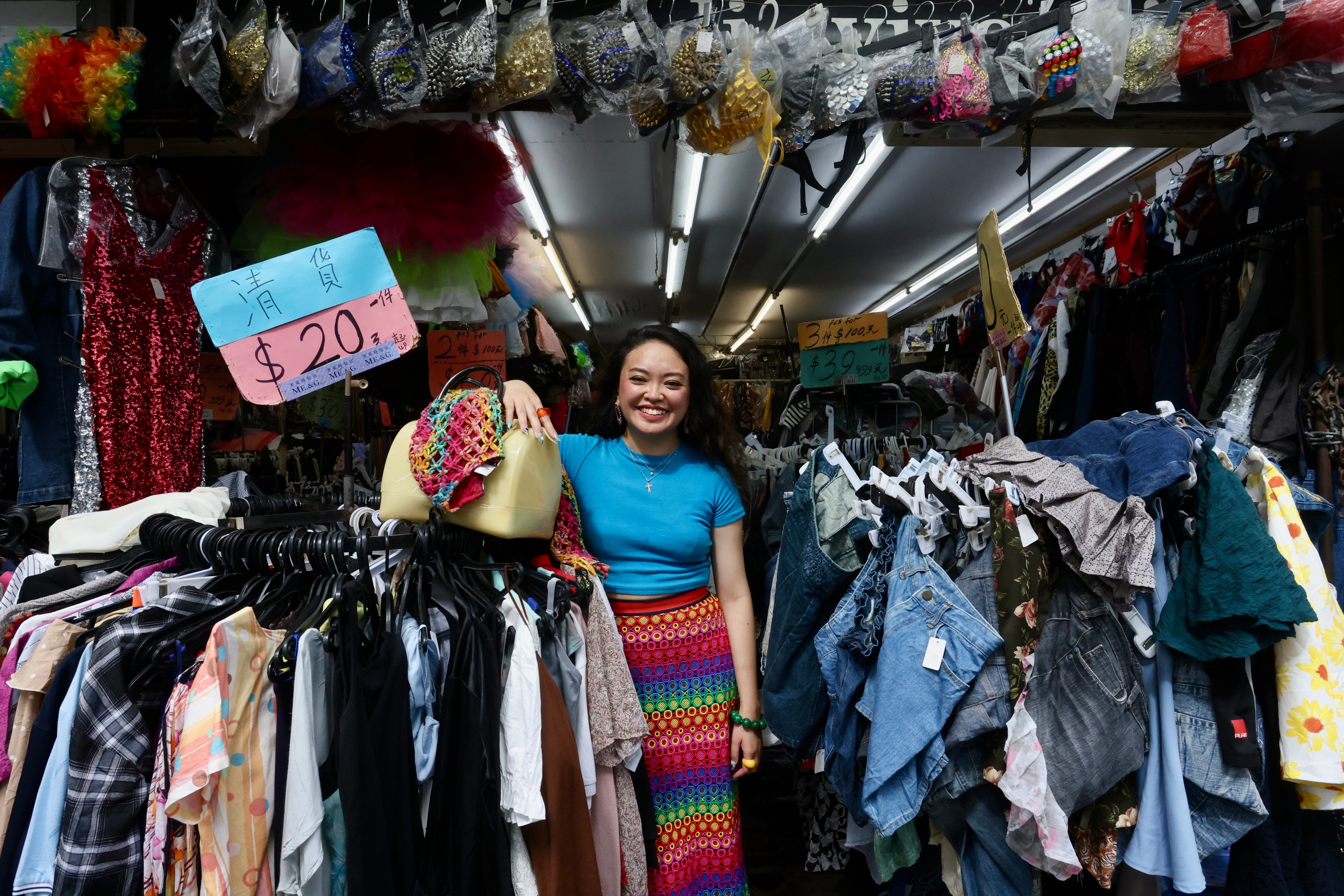 Dianne Gupta is pictured at second-hand store Mee & Gee in Kowloon’s Mong Kok district. The Hongkonger, who shares sustainable styling tips on Instagram, reveals where she shops for clothes. Photo: Jonathan Wong