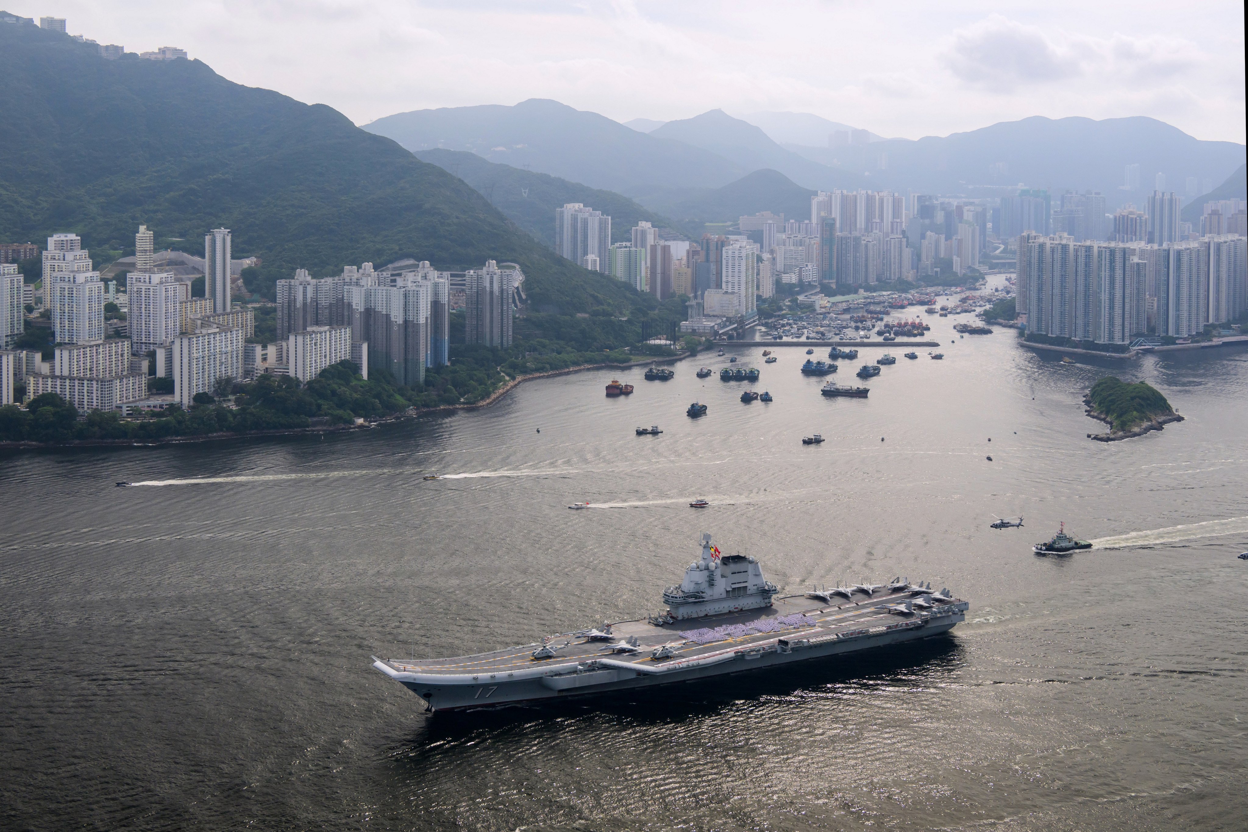The five-day trip marks the first time one of the country’s fully domestically built carriers has visited the city. Photo: ISD
