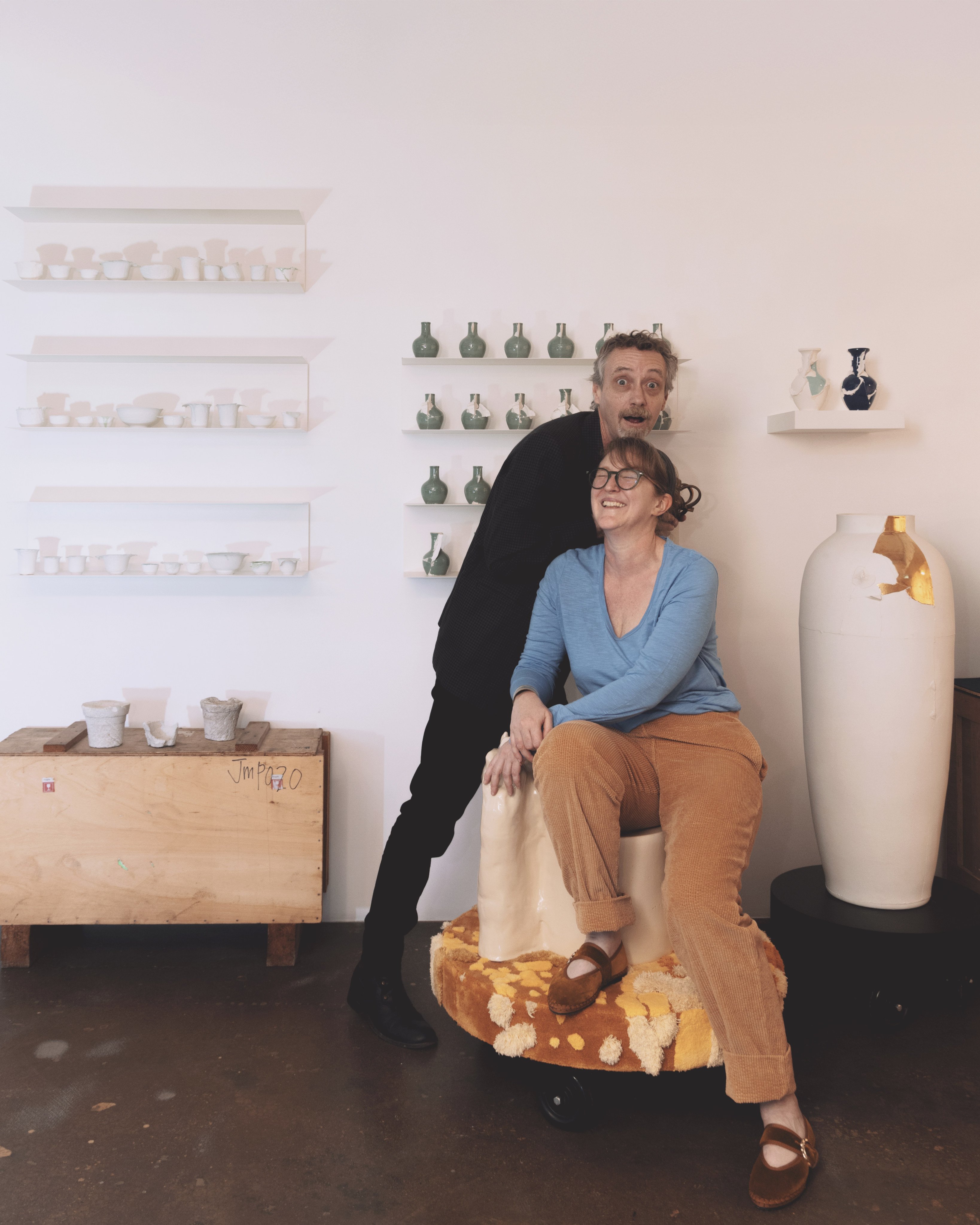 Julie Progin and Jesse Mc Lin in their studio in Chai Wan. Photo: Jocelyn Tam