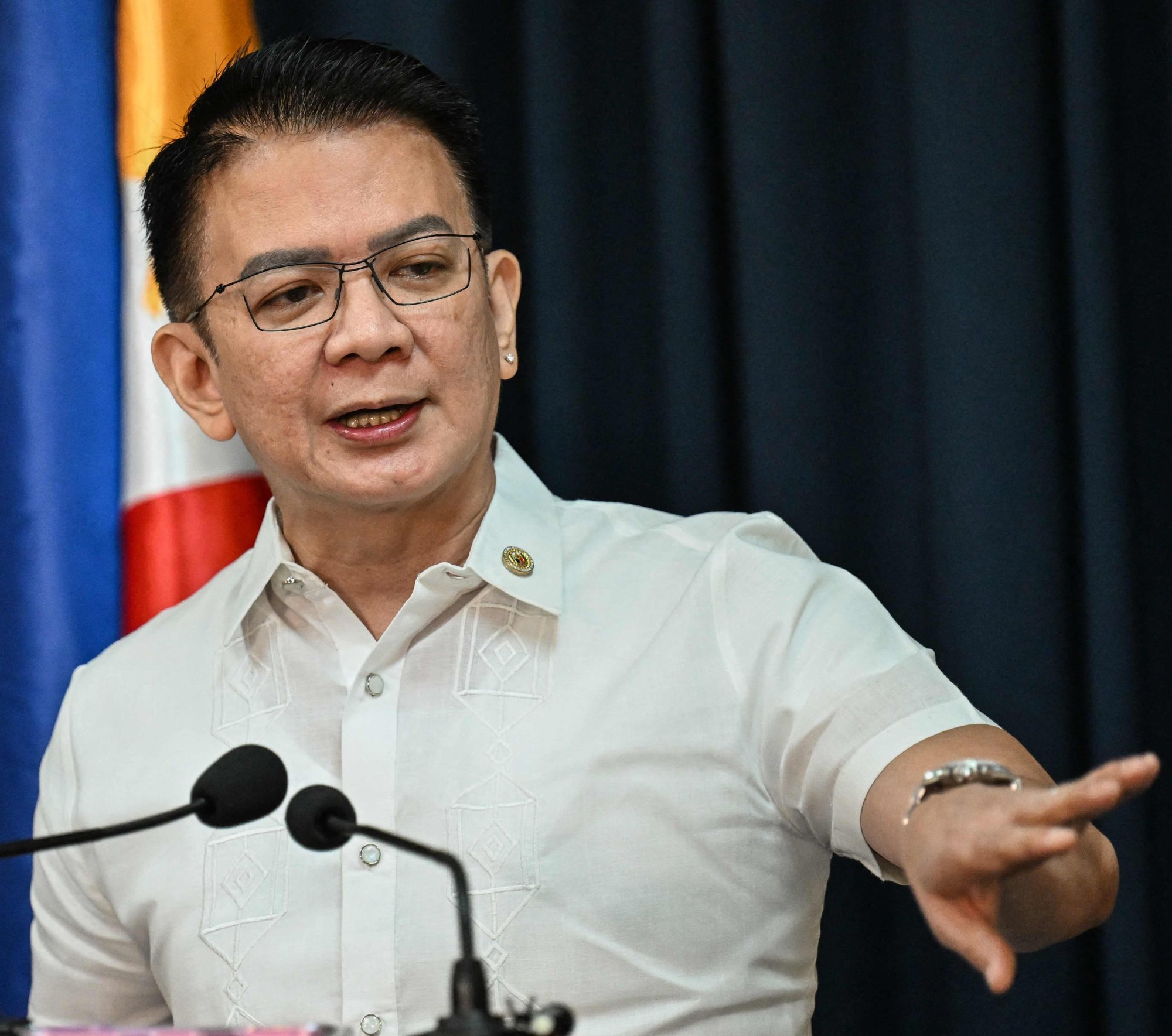 Philippine Senate President Francis Escudero during a press conference on June 11. Photo: AFP Philippine Senate President Francis Escudero during a press conference on June 11. Photo: AFP