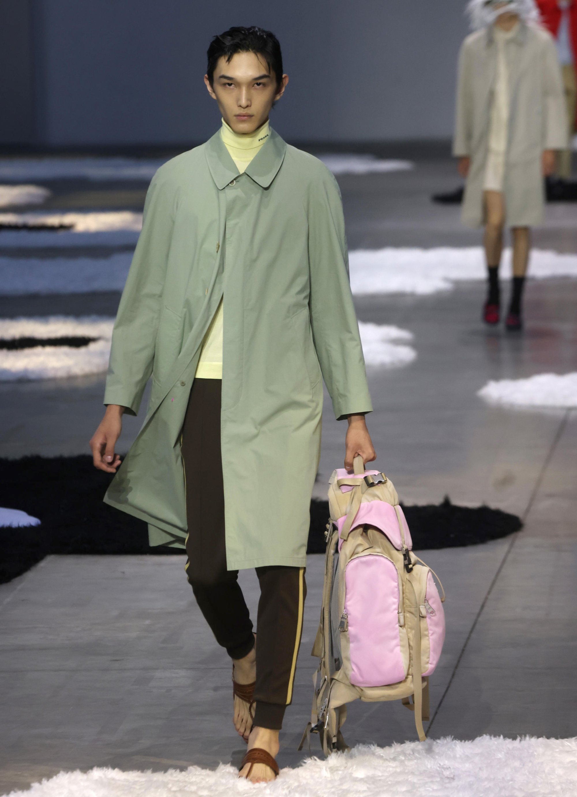 A model wears a creation by Prada, including Indian-inspired footwear, during Milan Fashion Week. Photo: EPA-EFE A model wears a creation by Prada, including Indian-inspired footwear, during Milan Fashion Week. Photo: EPA-EFE