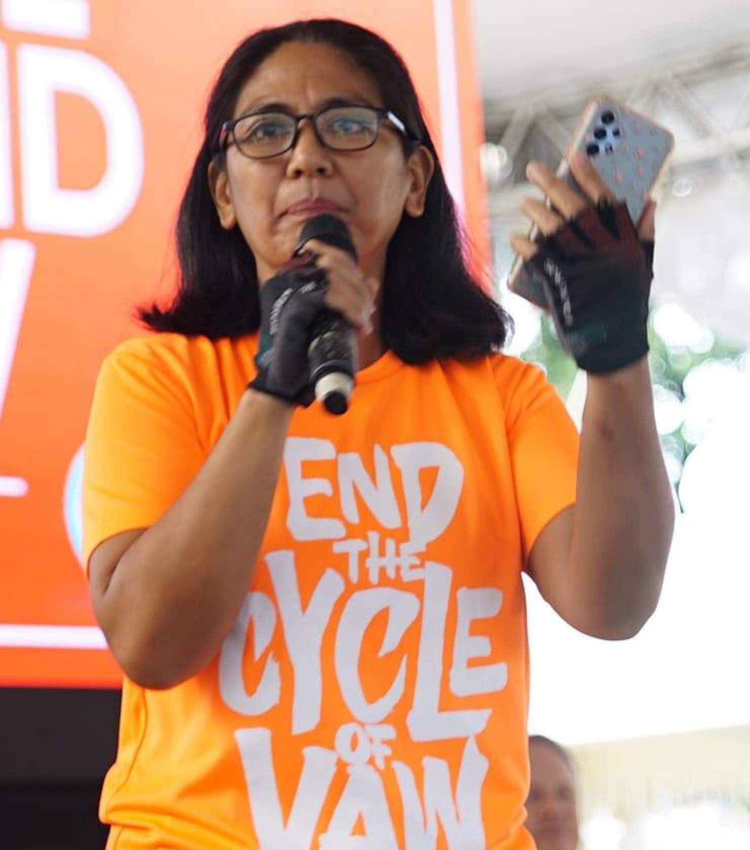 Ann Angala speaks up against gender-based violence. Photo: Facebook/Ann Angala Ann Angala speaks up against gender-based violence. Photo: Facebook/Ann Angala