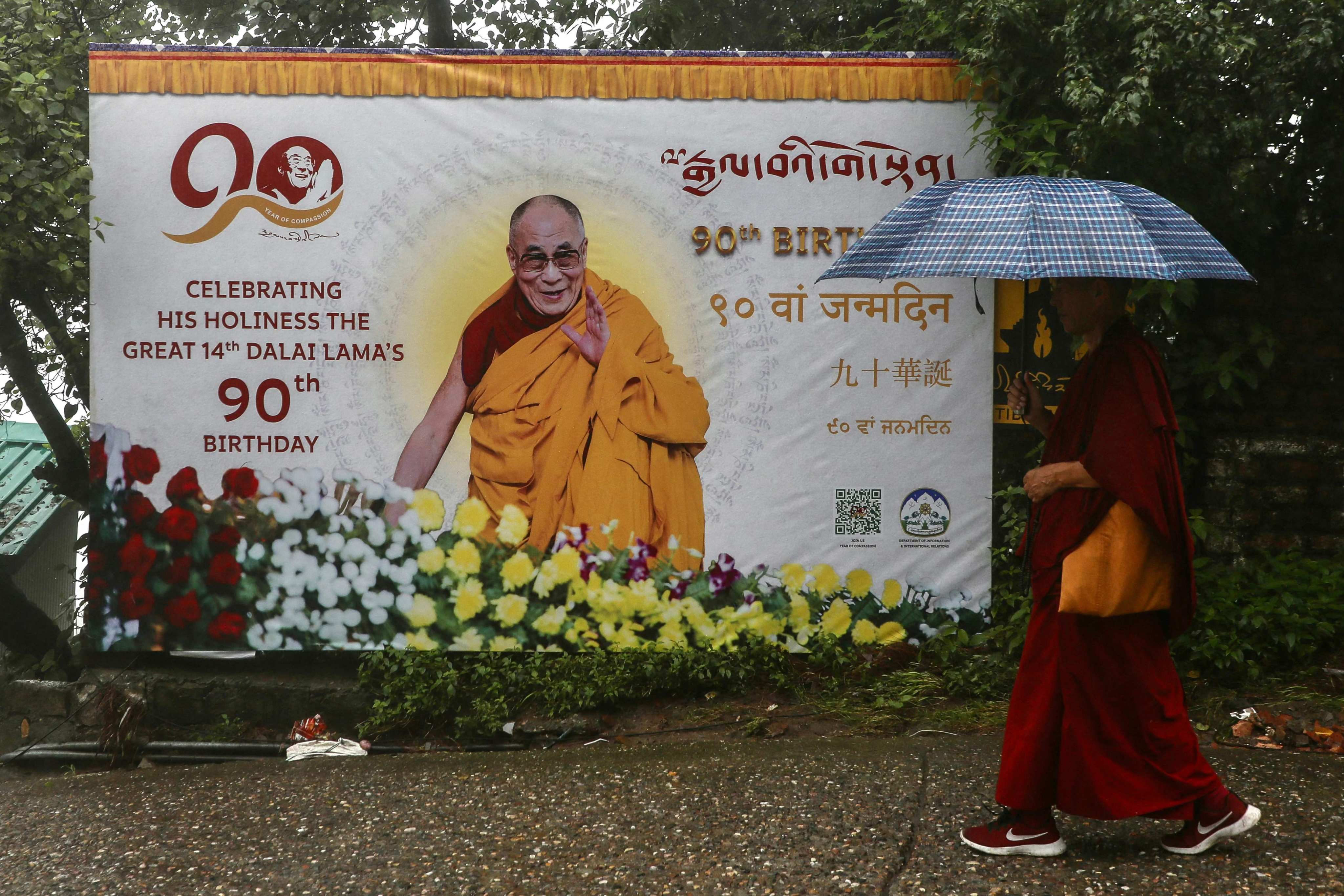 The Dalai Lama will mark his 90th birthday on Sunday. Photo: AFP